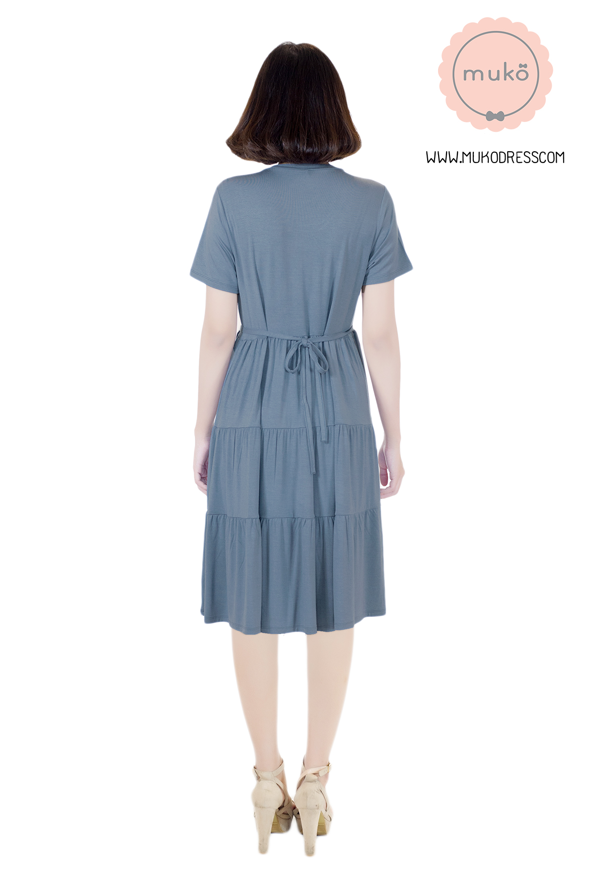 Muko Bello Betty เดรสให้นม คลุมท้อง DR02-012 ฟ้าคราม Muko Bello Betty เดรสให้นม คลุมท้อง DR02-012 ฟ้าคราม