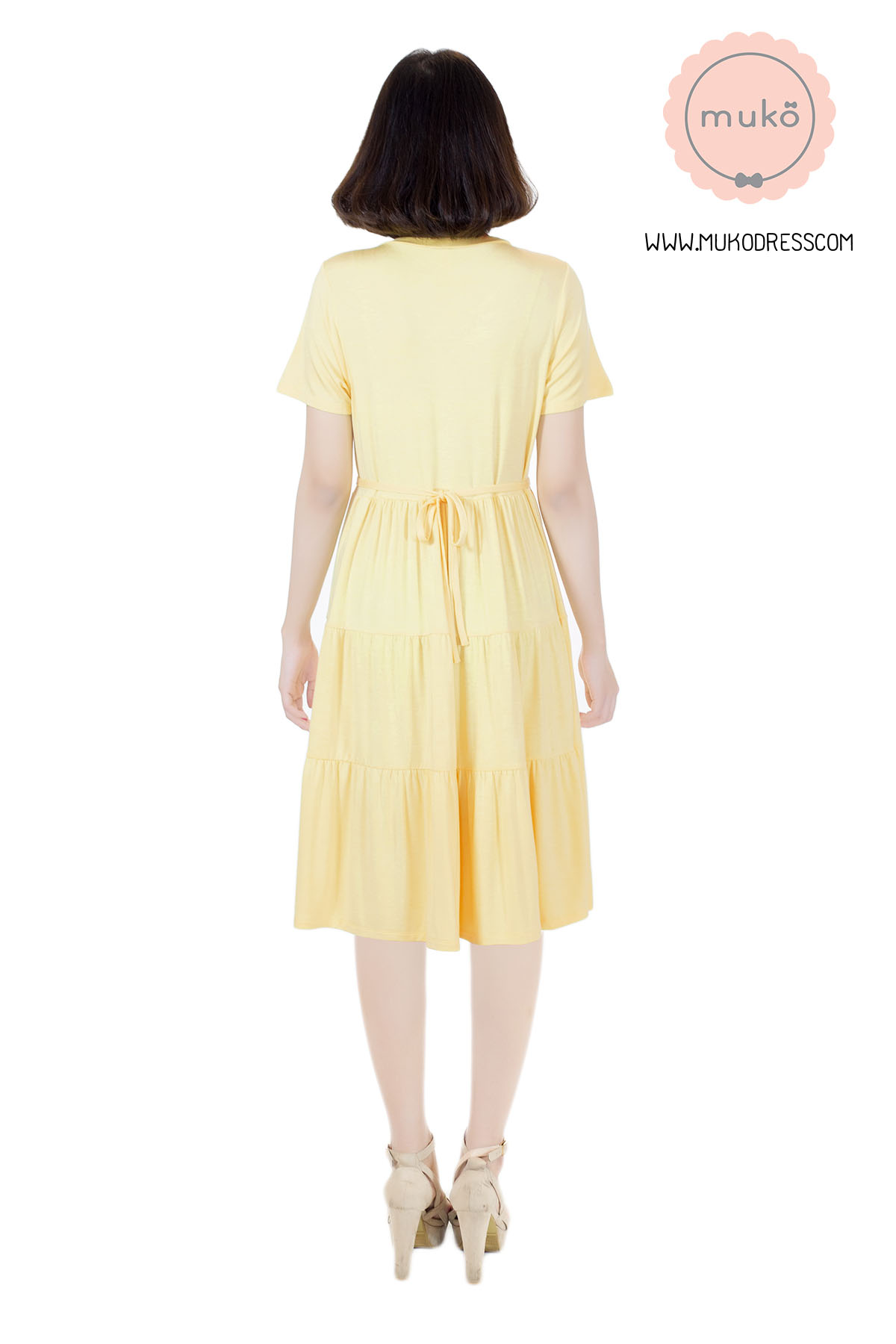 Muko Bello Betty เดรสให้นม คลุมท้อง DR02-015 เหลืองนม Muko Bello Betty เดรสให้นม คลุมท้อง DR02-015 เหลืองนม