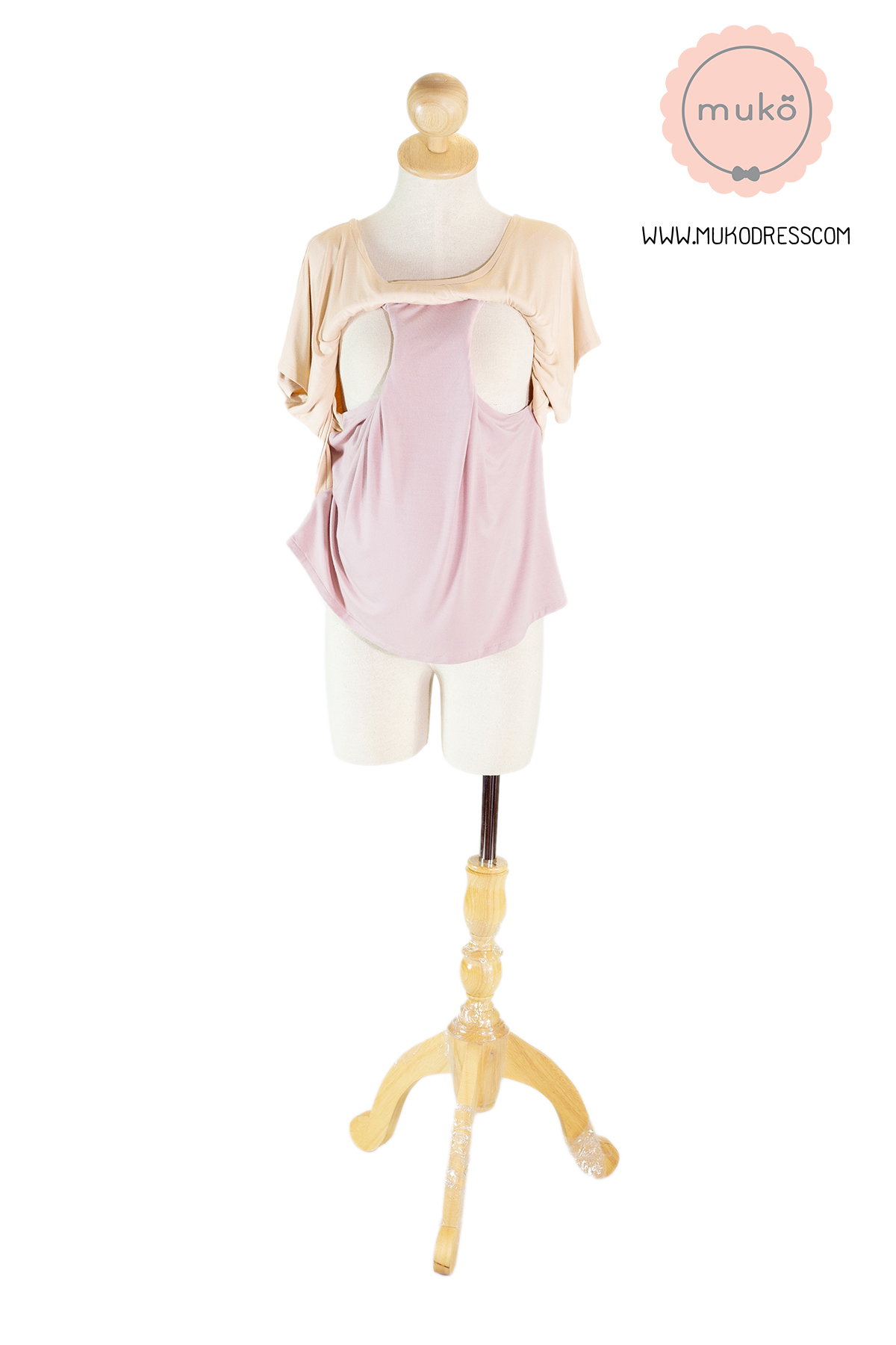 Muko MiLa เสื้อให้นม  TC12-043 ครีม-นู๊ด