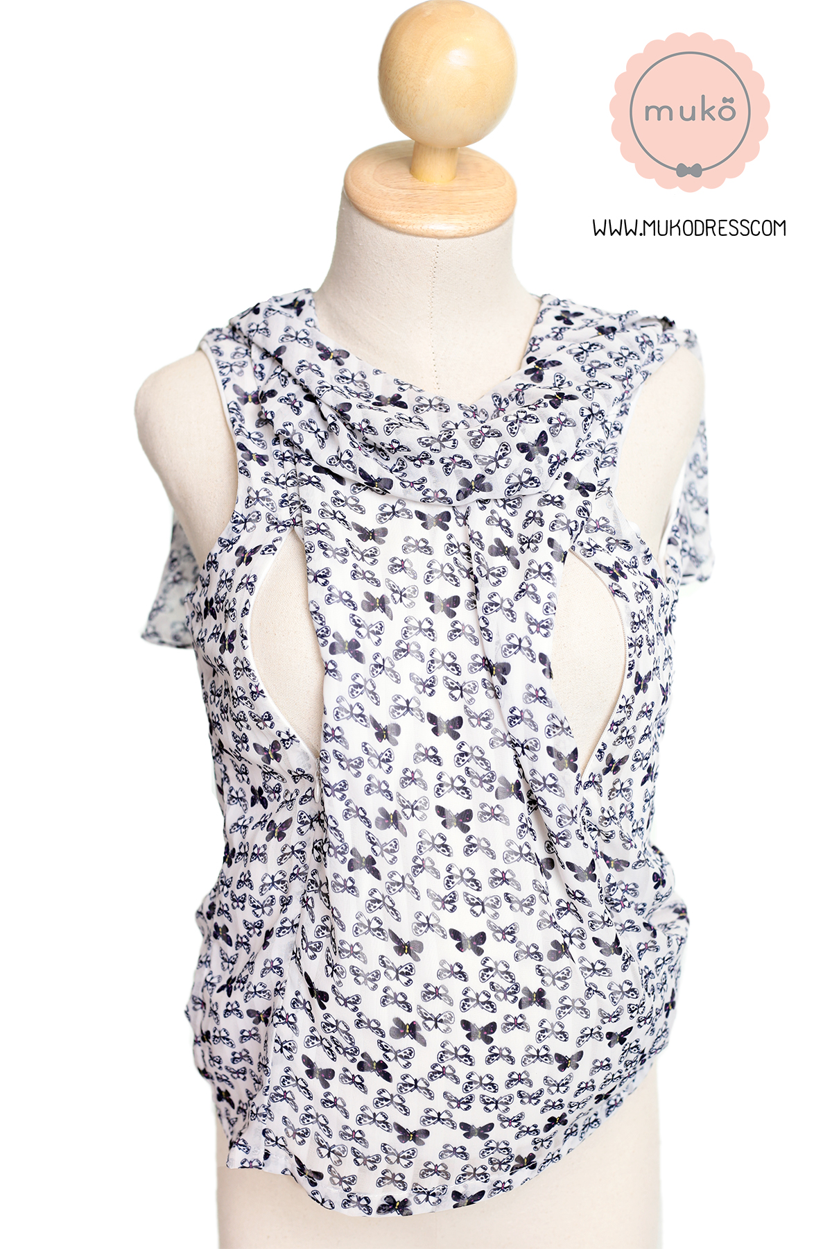Muko Emma  เสื้อให้นม คลุมท้อง BSL03-018 ลายผีเสื้อ
