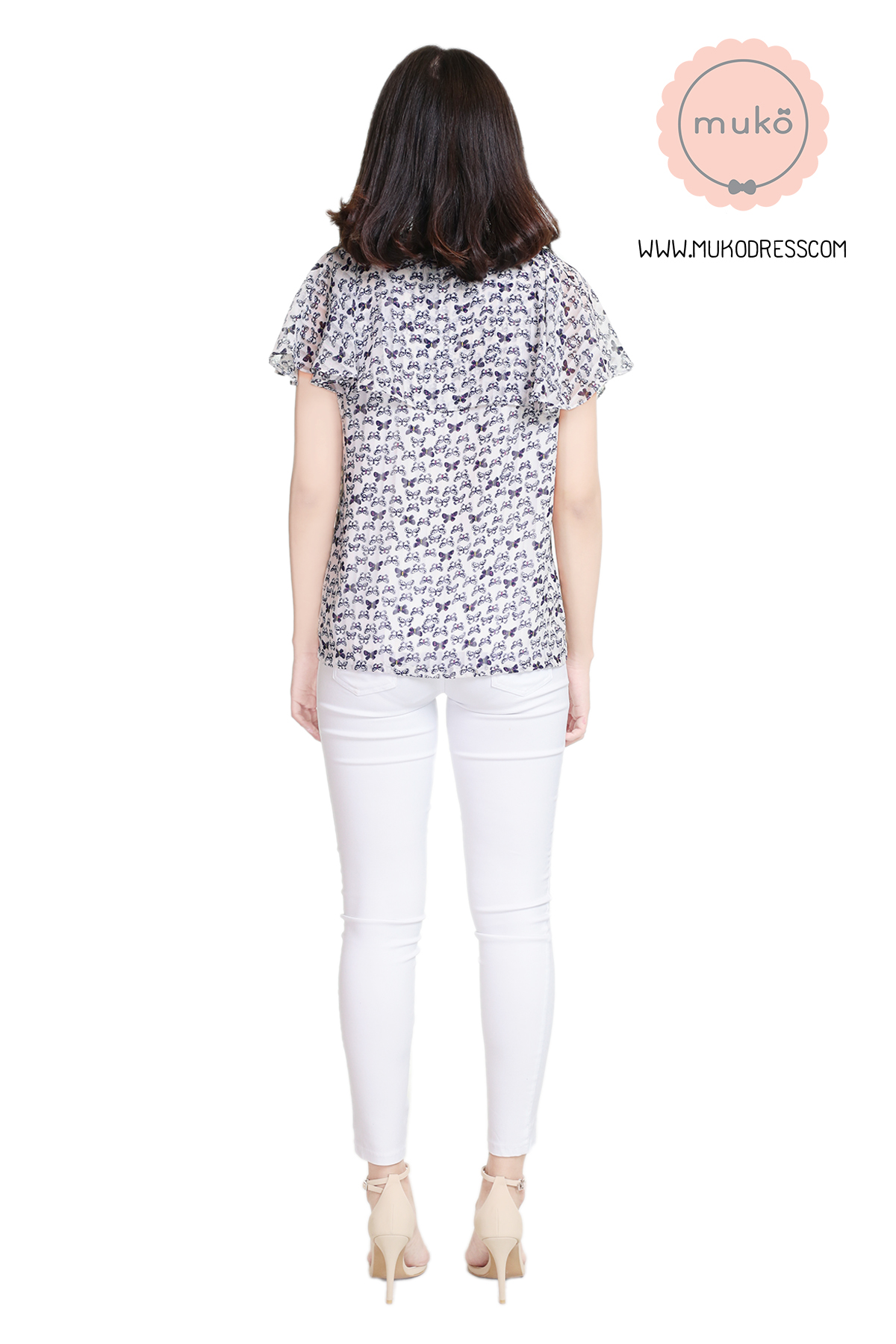 Muko Emma  เสื้อให้นม คลุมท้อง BSL03-018 ลายผีเสื้อ