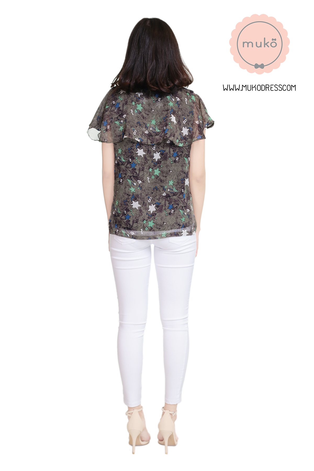 Muko Emma  เสื้อให้นม คลุมท้อง BSL03-019 เขียว-ดาว