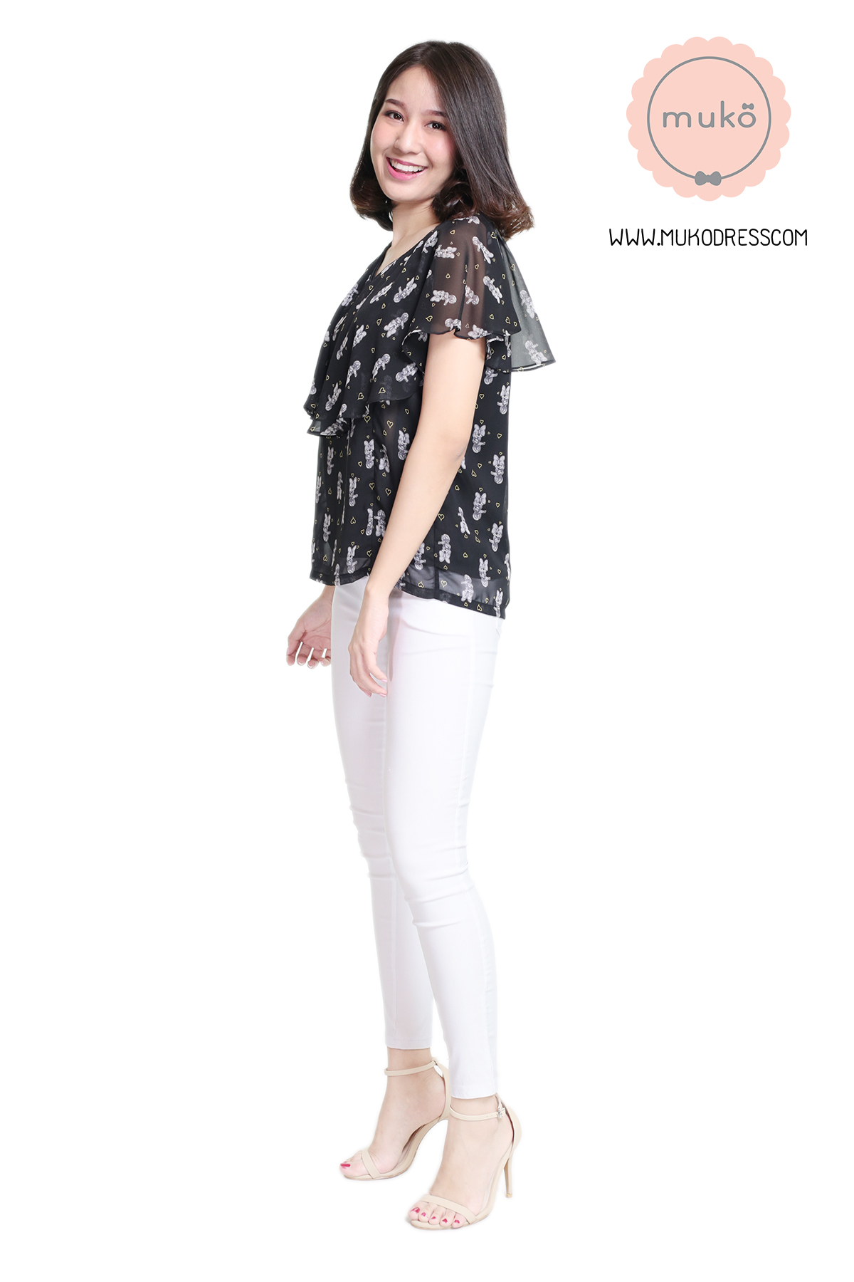 Muko Emma  เสื้อให้นม คลุมท้อง BSL03-020 ดำ-มินนี่