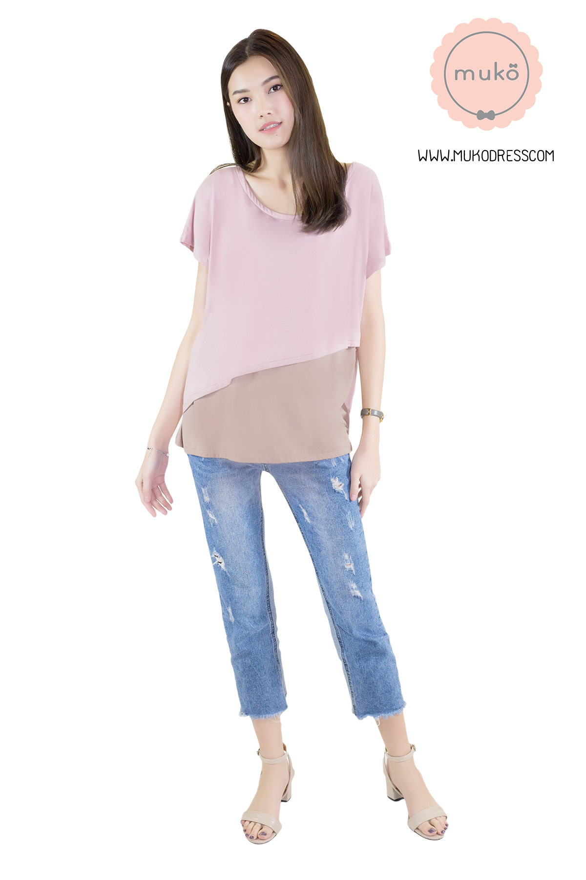 Muko MiLa เสื้อให้นม TC12-025  นู๊ด-ลาเต้