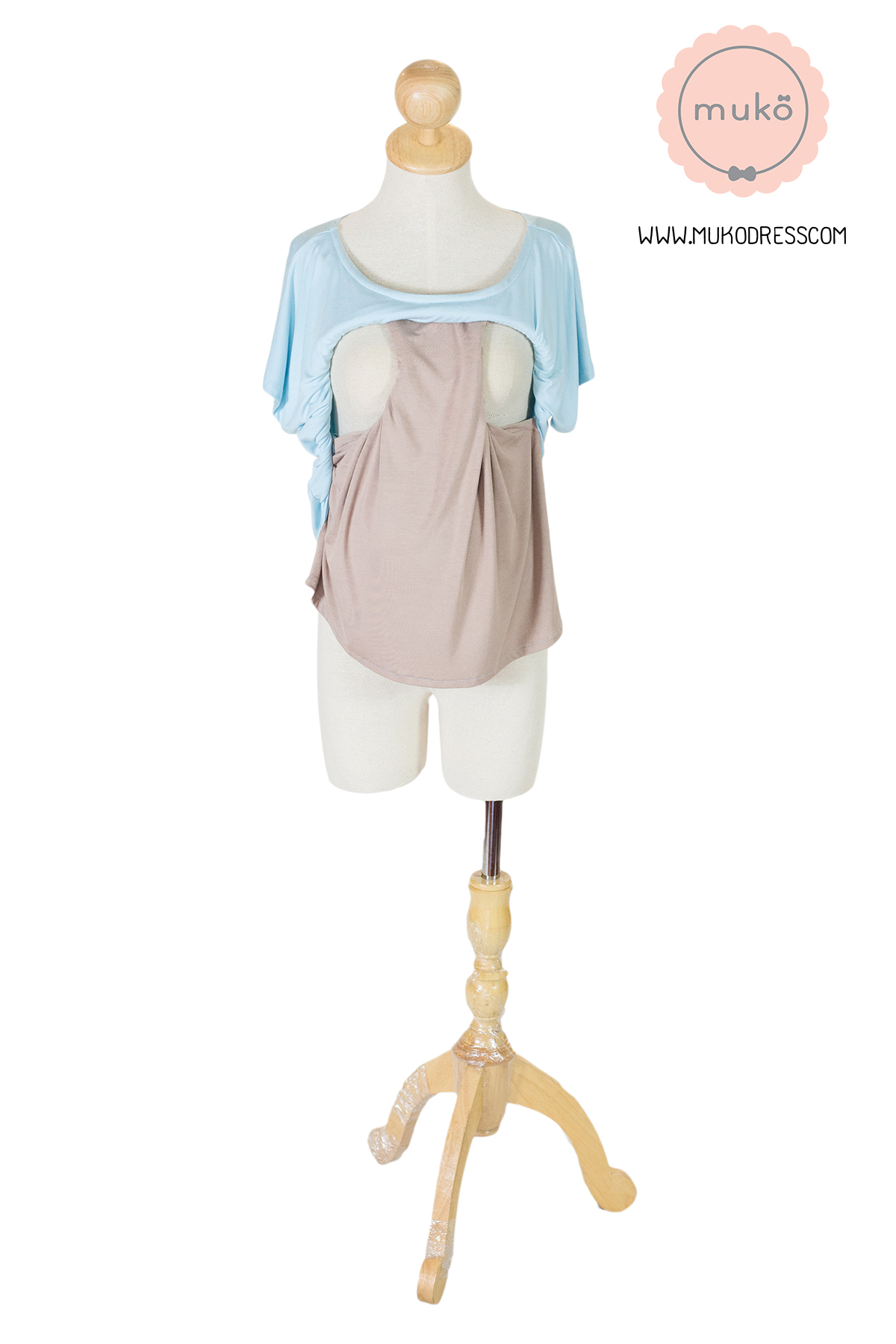 Muko MiLa เสื้อให้นม TC12-026 ฟ้า-ลาเต้ Muko MiLa เสื้อให้นม TC12-026 ฟ้า-ลาเต้