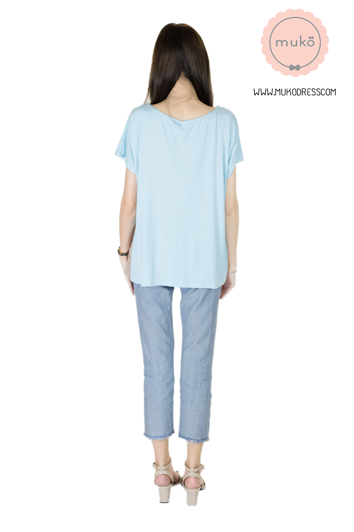 Muko MiLa เสื้อให้นม TC12-026 ฟ้า-ลาเต้ Muko MiLa เสื้อให้นม TC12-026 ฟ้า-ลาเต้