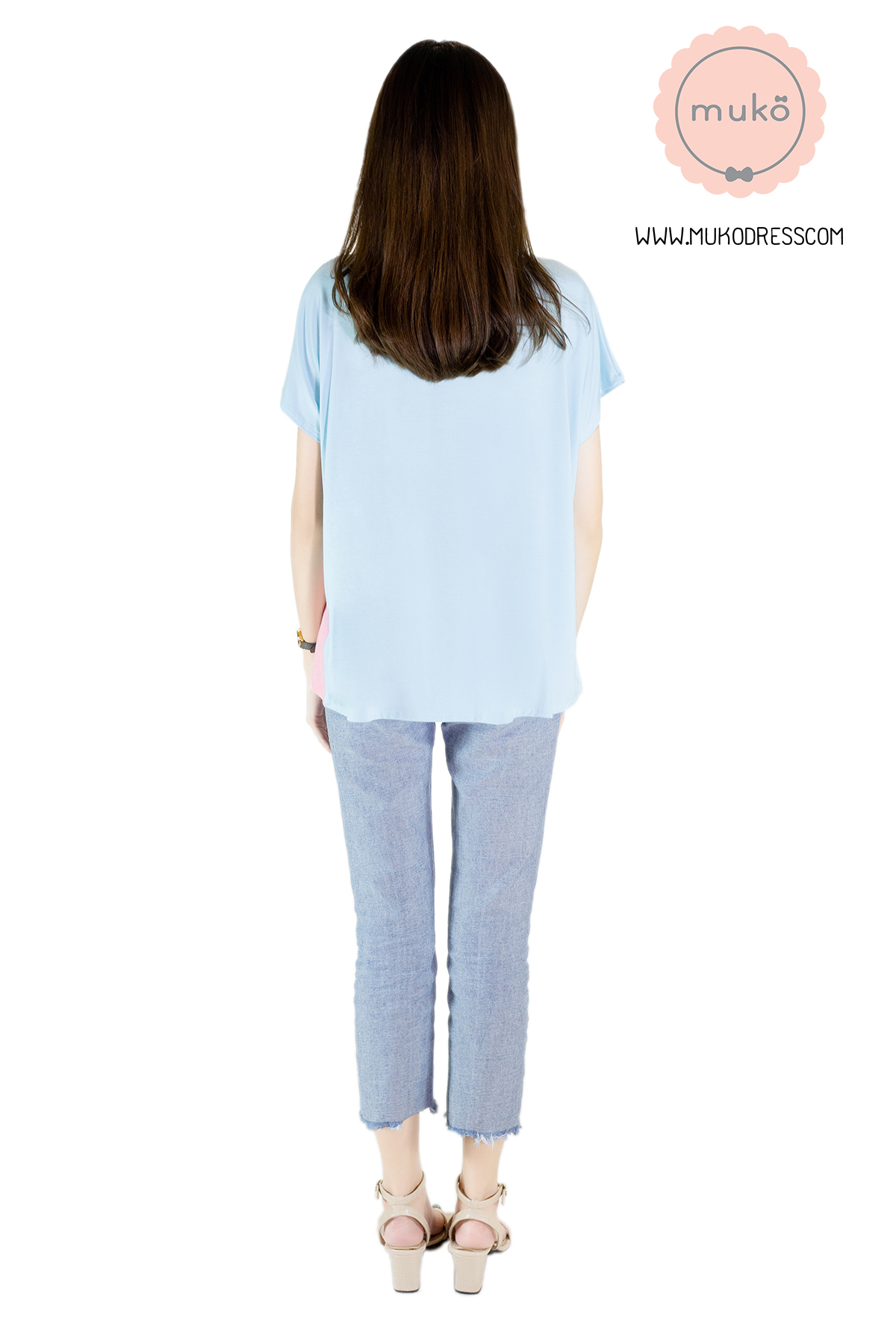 Muko MiLa เสื้อให้นม TC12-036 ฟ้า-ชมพู