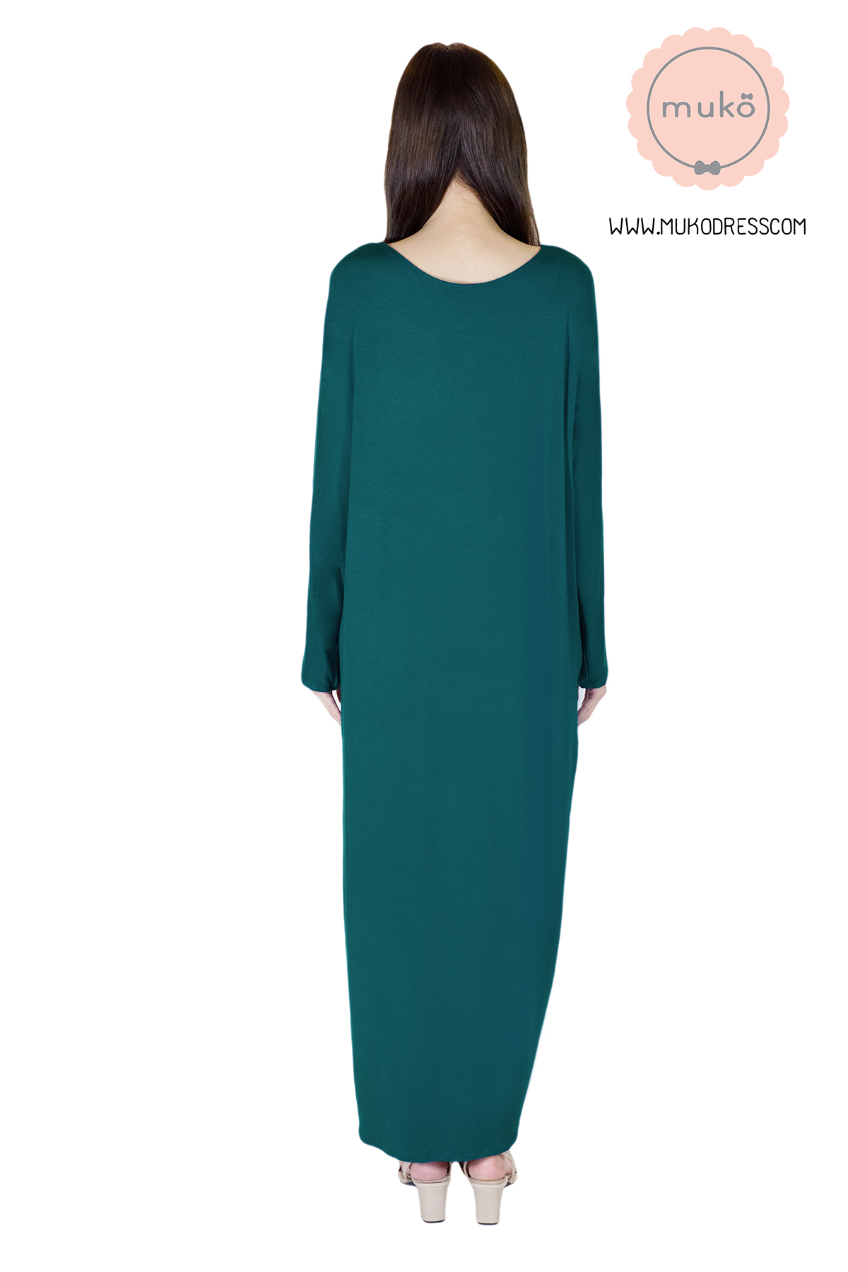 Muko Manami เดรสยาวให้นม คลุมท้อง  MR03-003 สีฟ้าน้ำทะเล