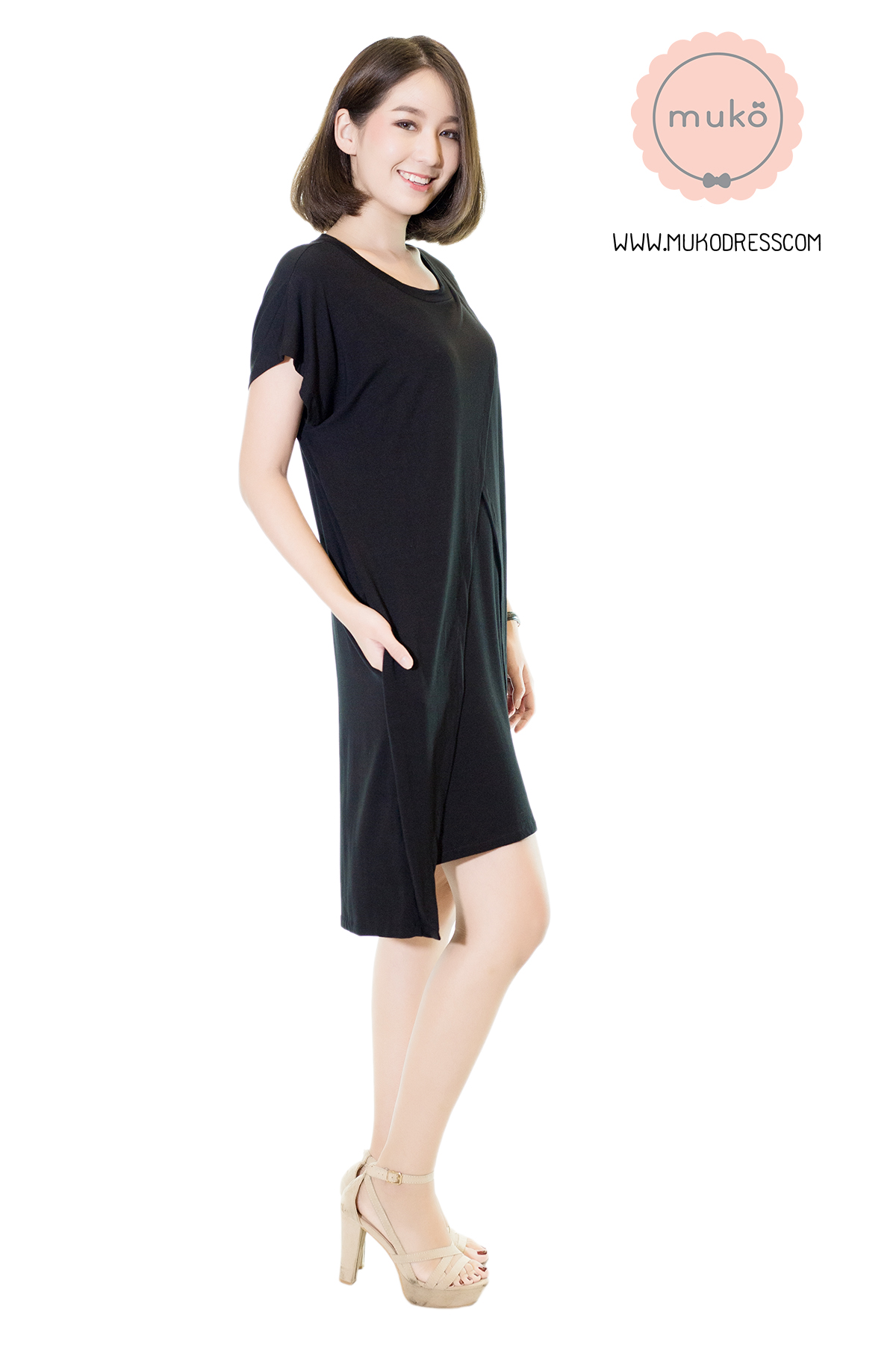 Muko Buttercup ชุดให้นม คลุมท้อง DR16-015 ดำล้วน Muko Buttercup ชุดให้นม คลุมท้อง DR16-015 ดำล้วน