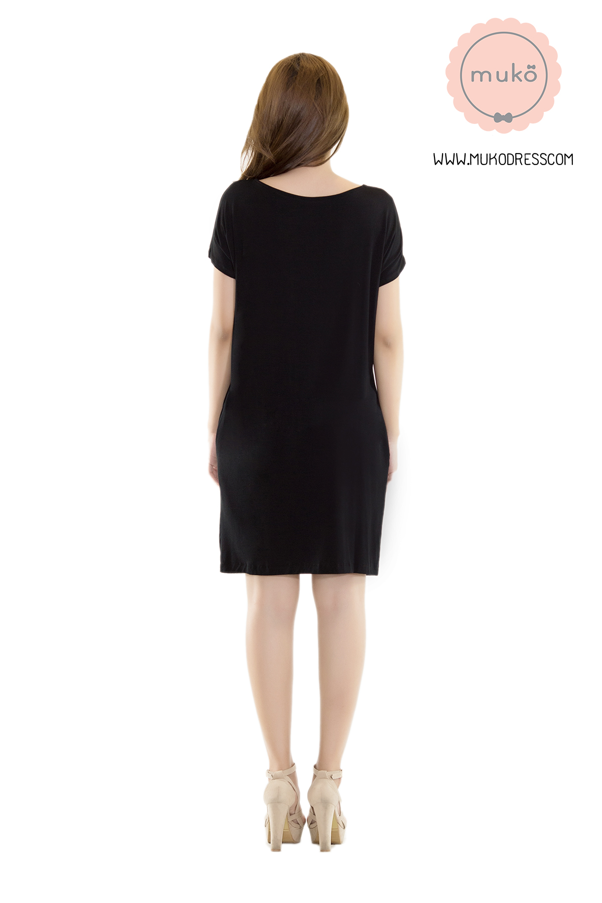 Muko AYA Jane เดรสให้นม คลุมท้อง DR15-001 สีดำ