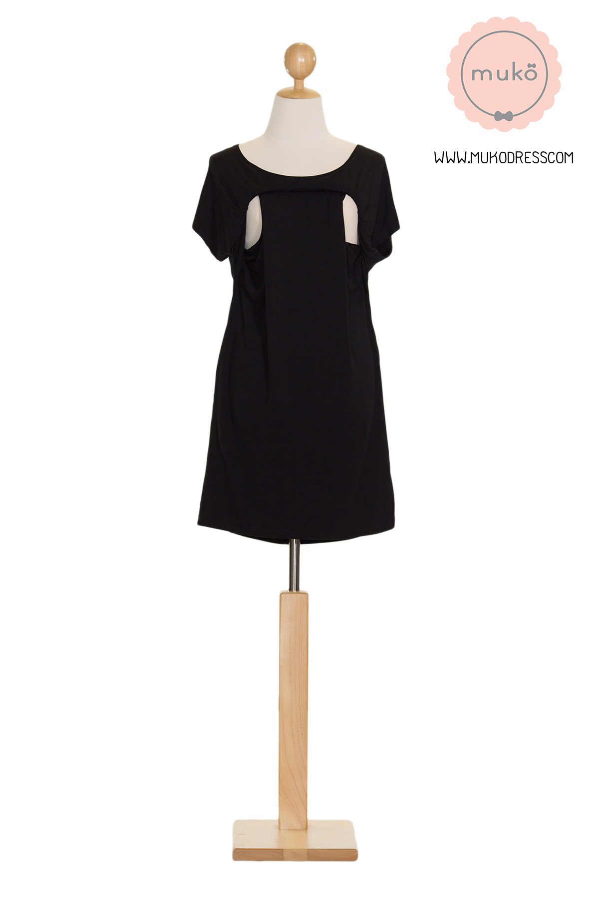 Muko AYA Jane เดรสให้นม คลุมท้อง DR15-001 สีดำ