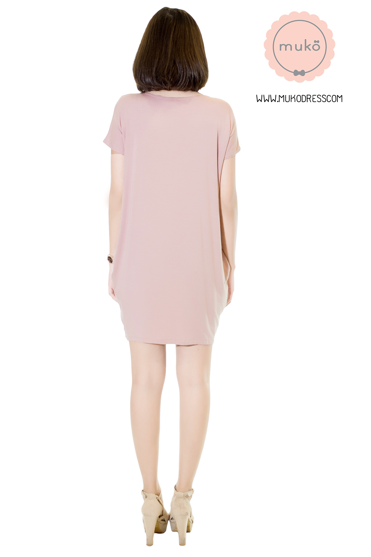 Muko AYA Jane เดรสให้นม คลุมท้อง DR15-009 สีนู๊ด