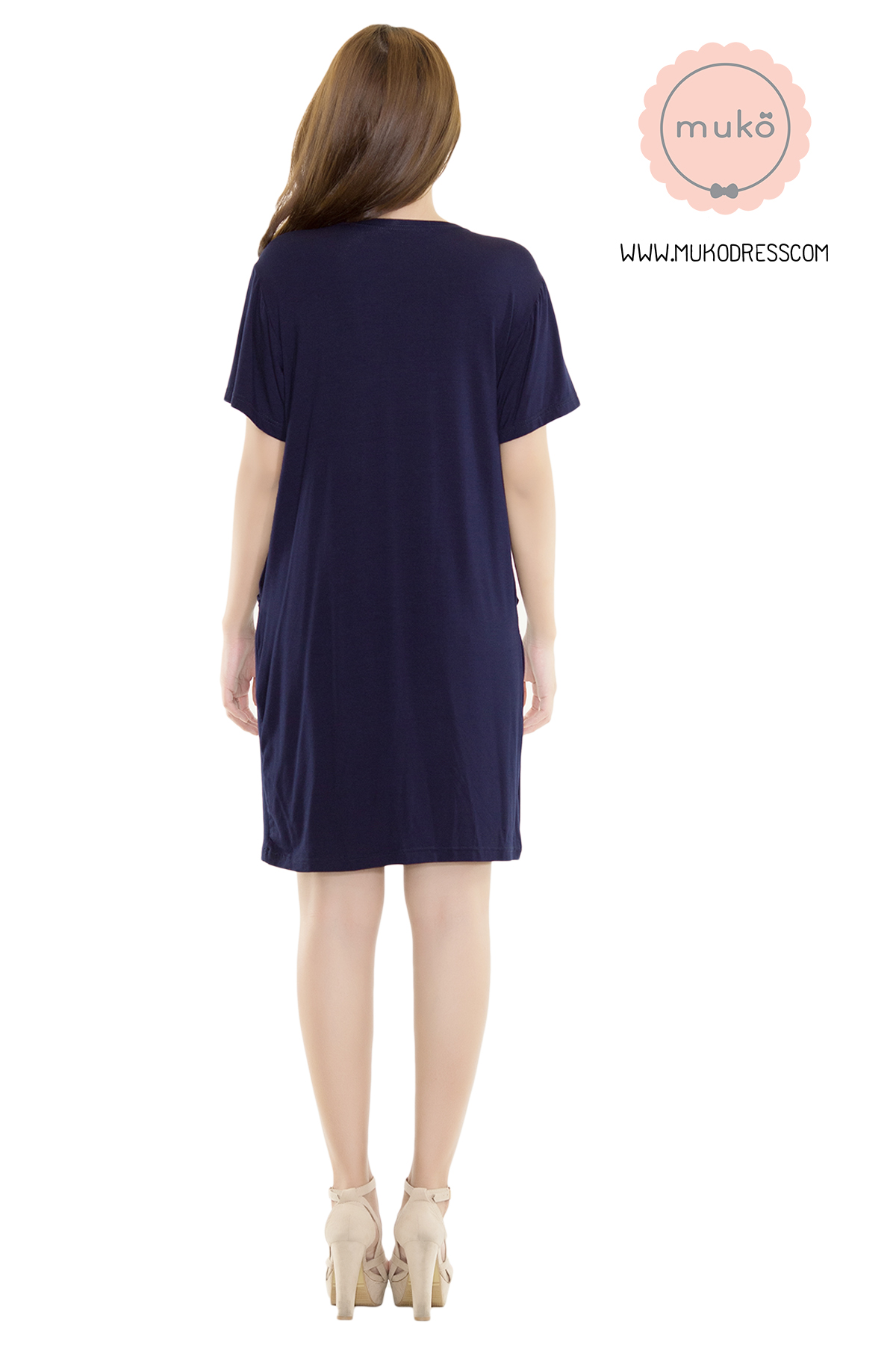 Muko Shilin เดรสให้นม คลุมท้อง DR12-005 สีกรม
