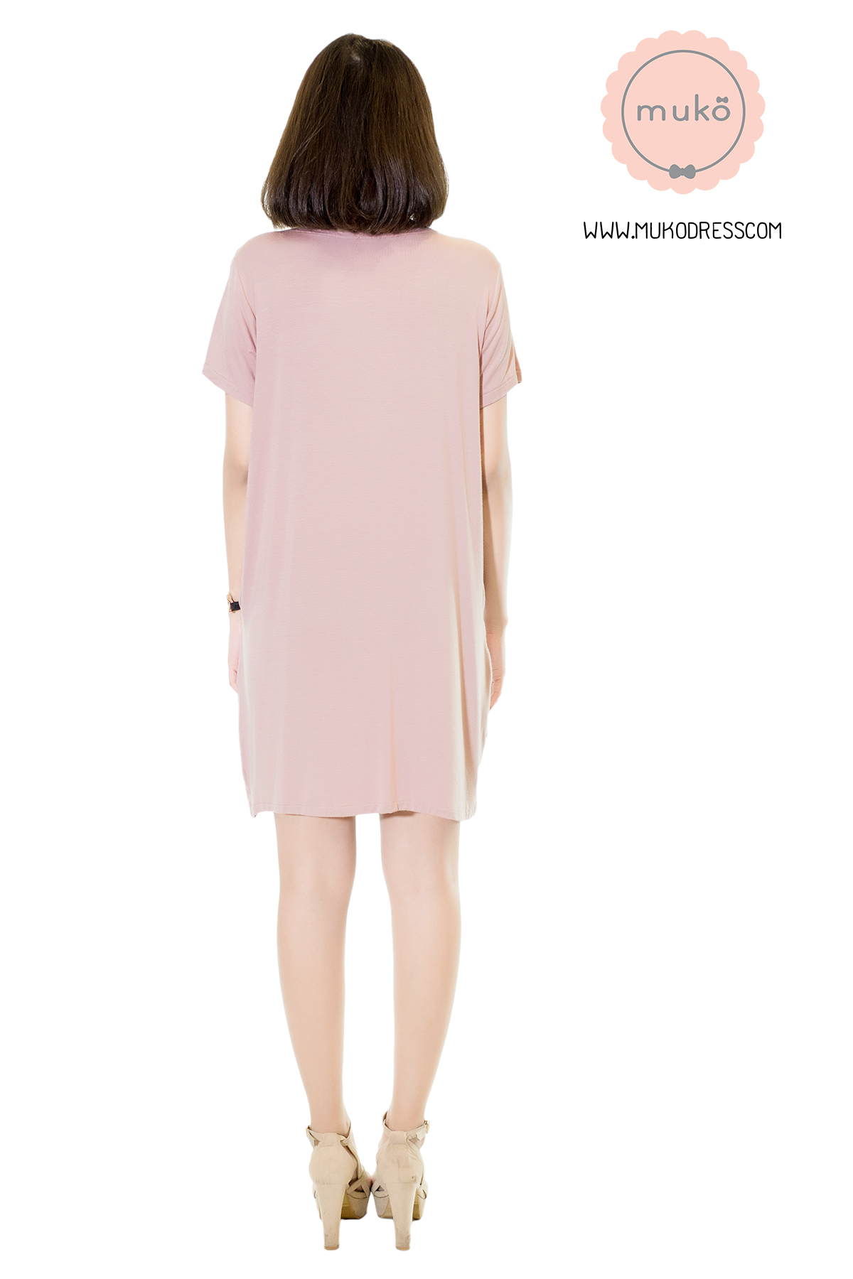 Muko Shilin เดรสให้นม คลุมท้อง DR12-010 สีนู๊ด