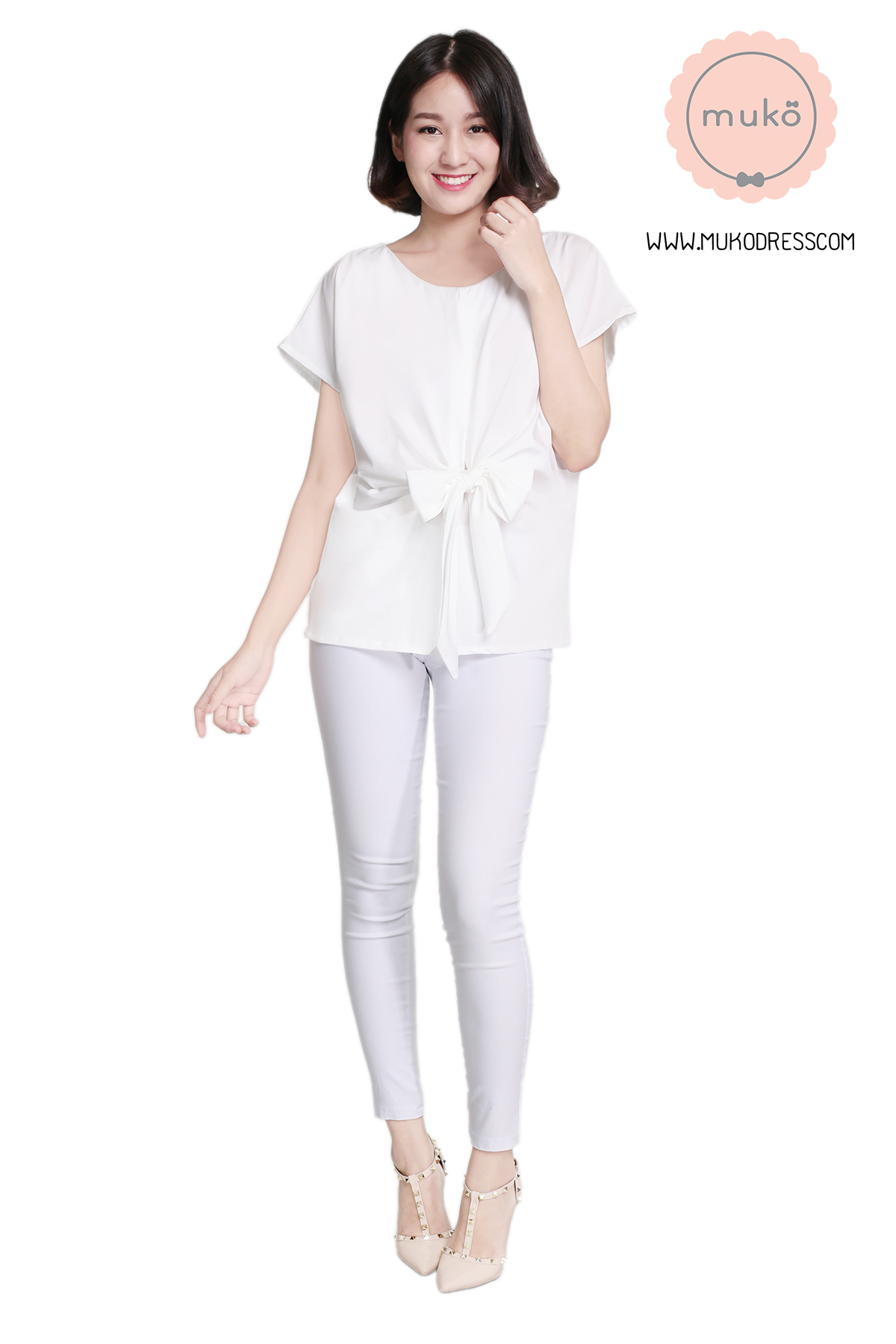 Muko Brandy เสื้อให้นม คลุมท้อง BSL06-003 ขาว