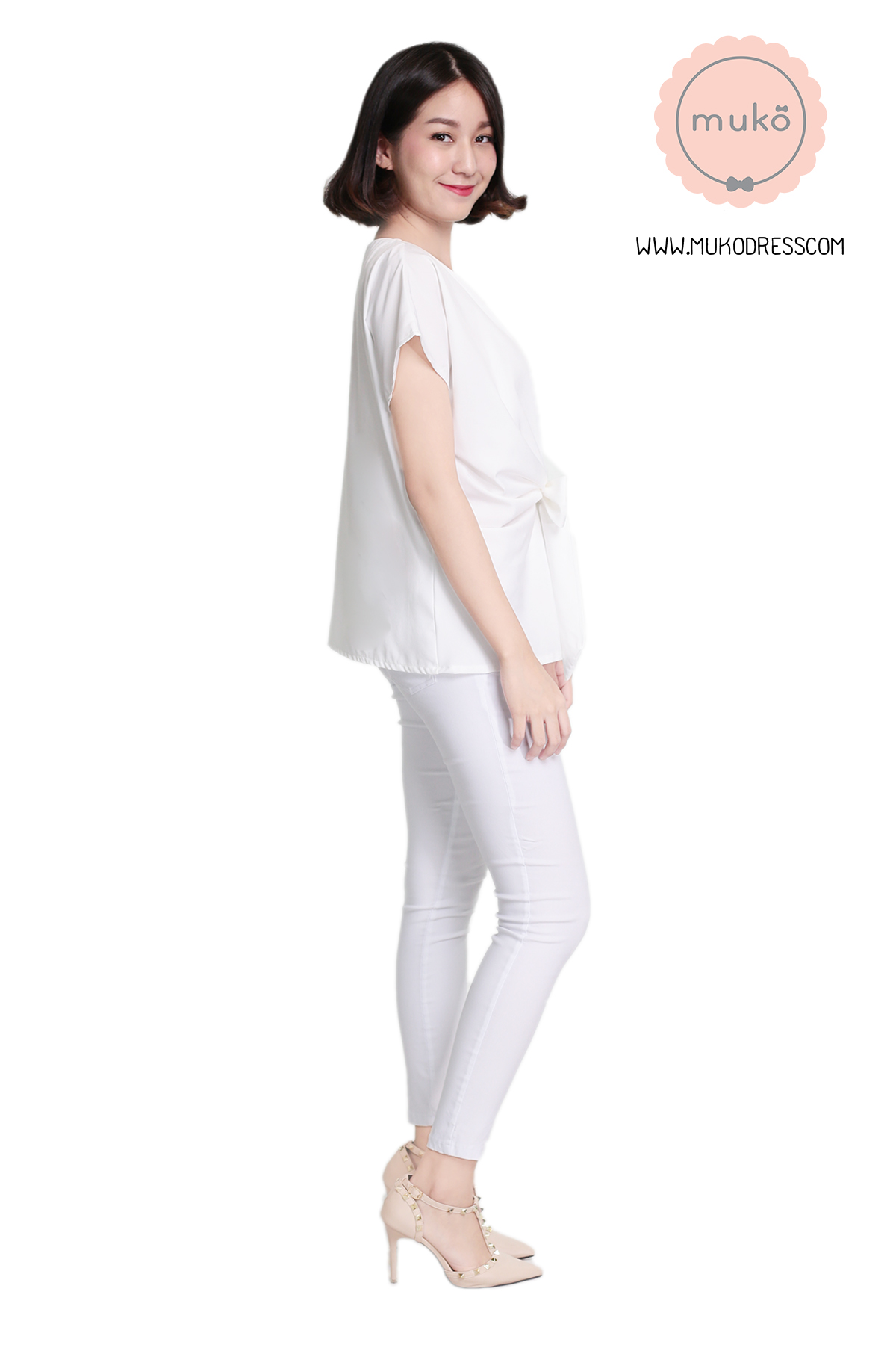 Muko Brandy เสื้อให้นม คลุมท้อง BSL06-003 ขาว