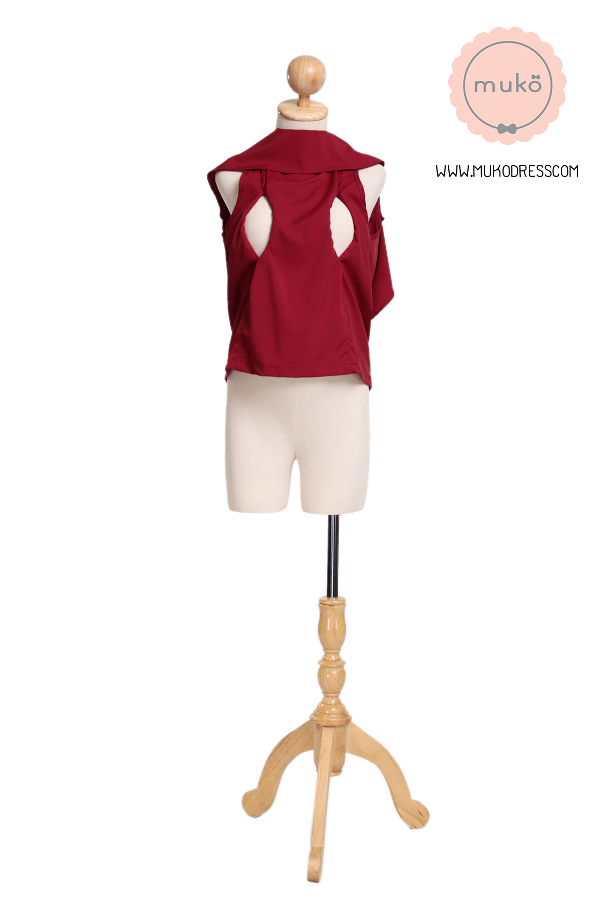 Muko Bryony  เสื้อเปิดให้นม BSL04-012 แดงเลือดหมู