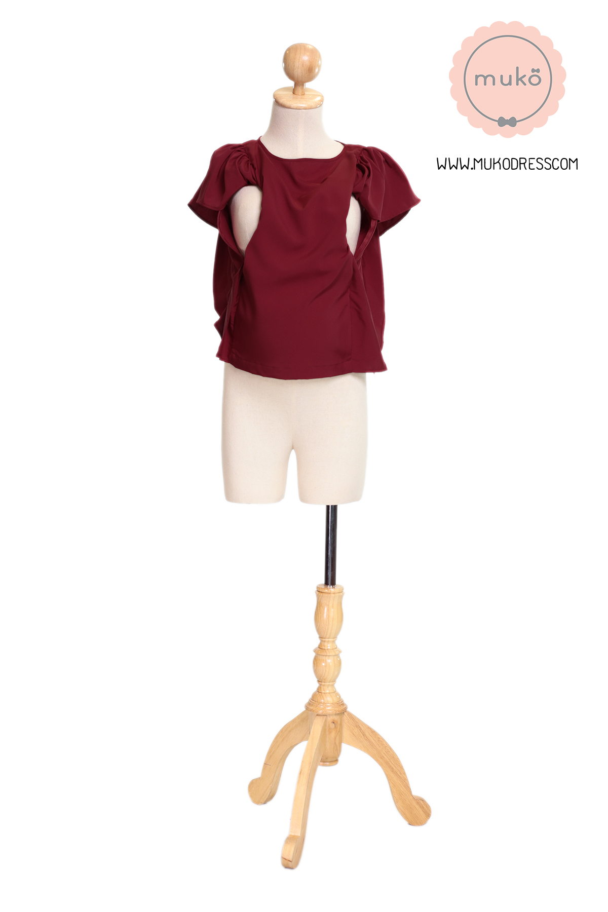 Muko Hill Top เสื้อให้นม คลุมท้อง BSL07-002 แดงเลือดหมู