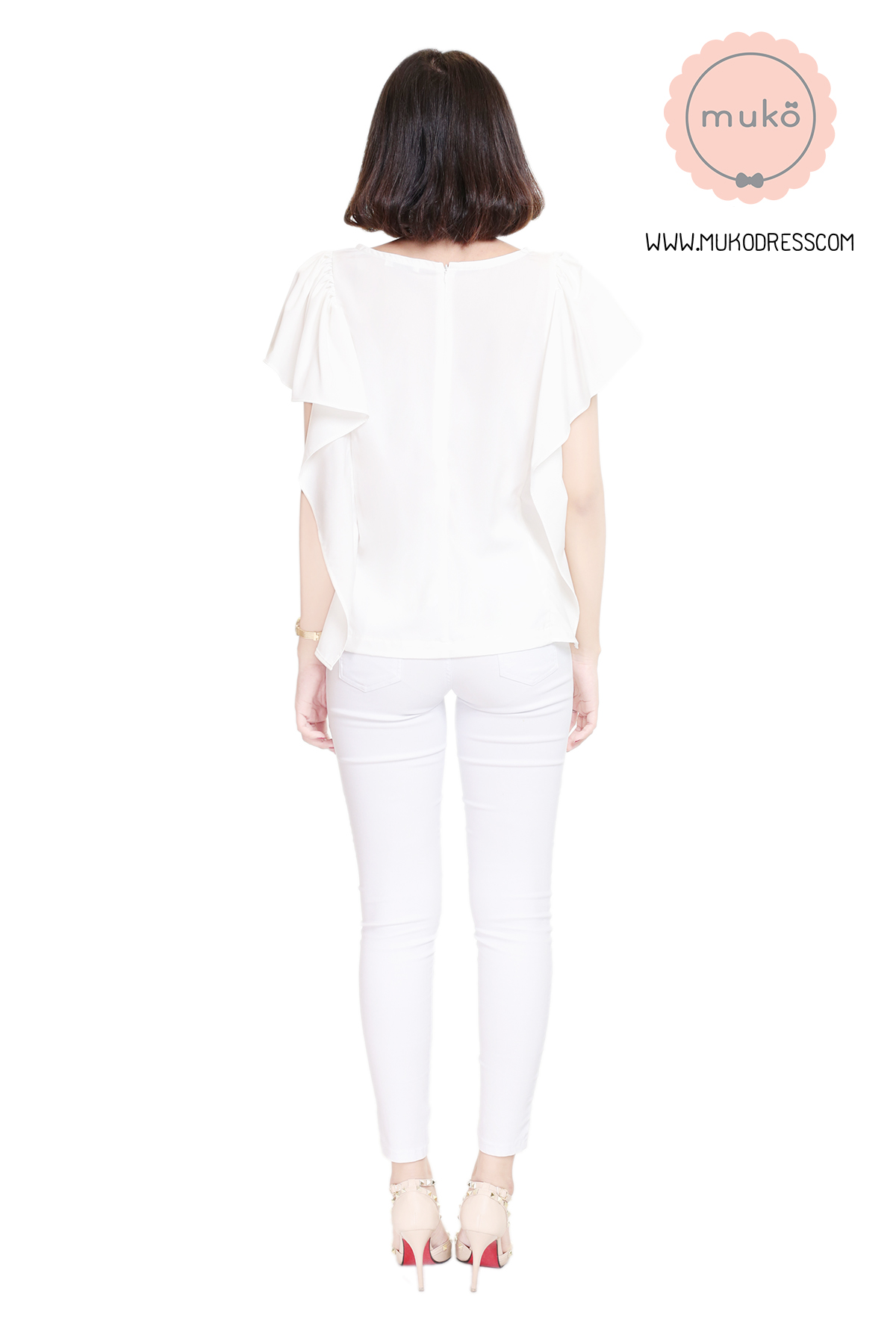 Muko Hill Top เสื้อให้นม คลุมท้อง BSL07-004 ขาว Muko Hill Top เสื้อให้นม คลุมท้อง BSL07-004 ขาว