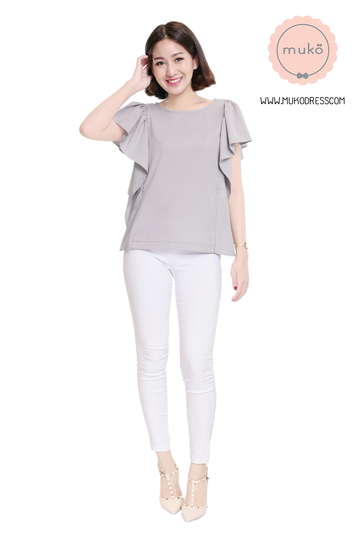 Muko Hill Top เสื้อให้นม คลุมท้อง BSL07-007 เทา Muko Hill Top เสื้อให้นม คลุมท้อง BSL07-007 เทา