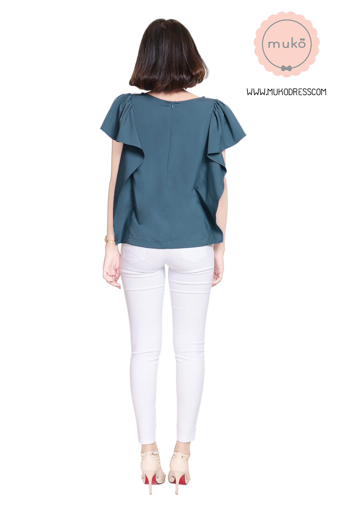 Muko Hill Top เสื้อให้นม คลุมท้อง BSL07-008 คราม Muko Hill Top เสื้อให้นม คลุมท้อง BSL07-008 คราม