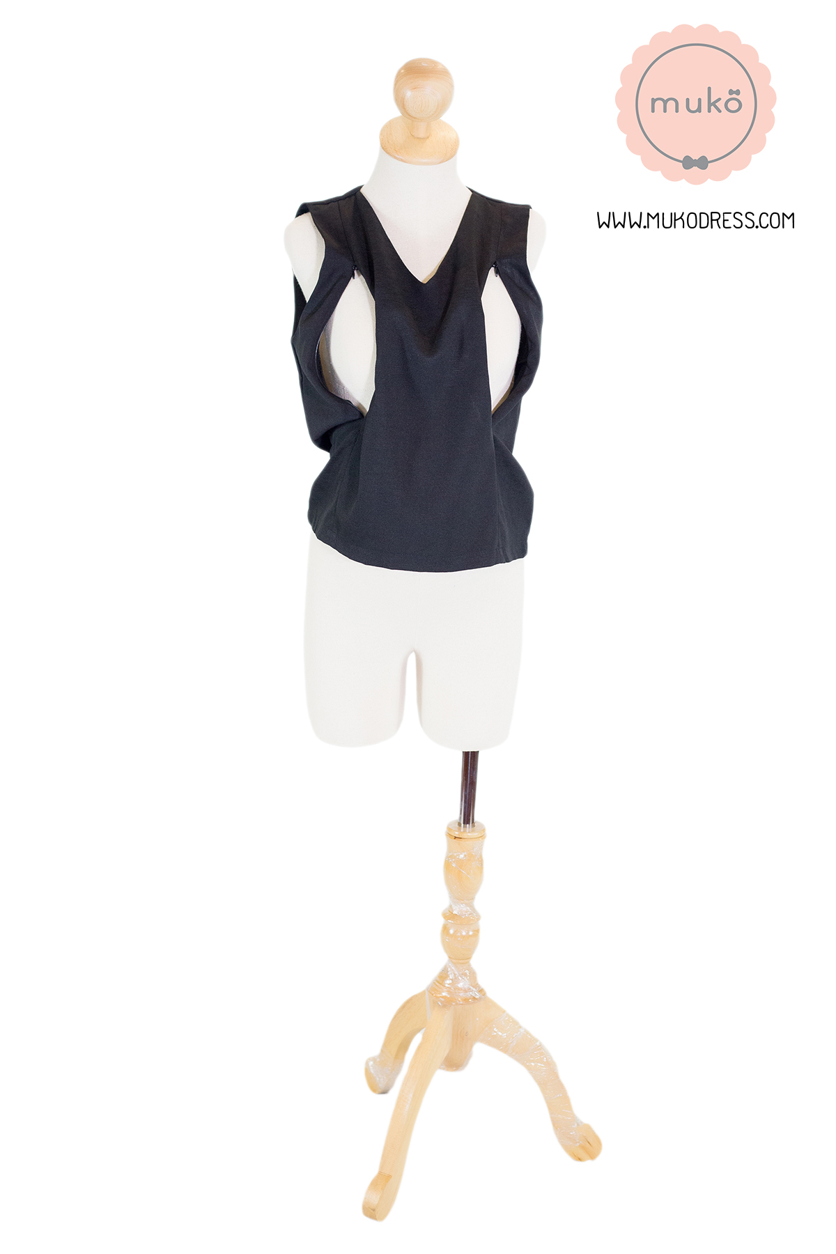 Muko Honey   ชุดเซต เสื้อกางเกงเปิดให้นม SSL02-005 สีดำล้วน