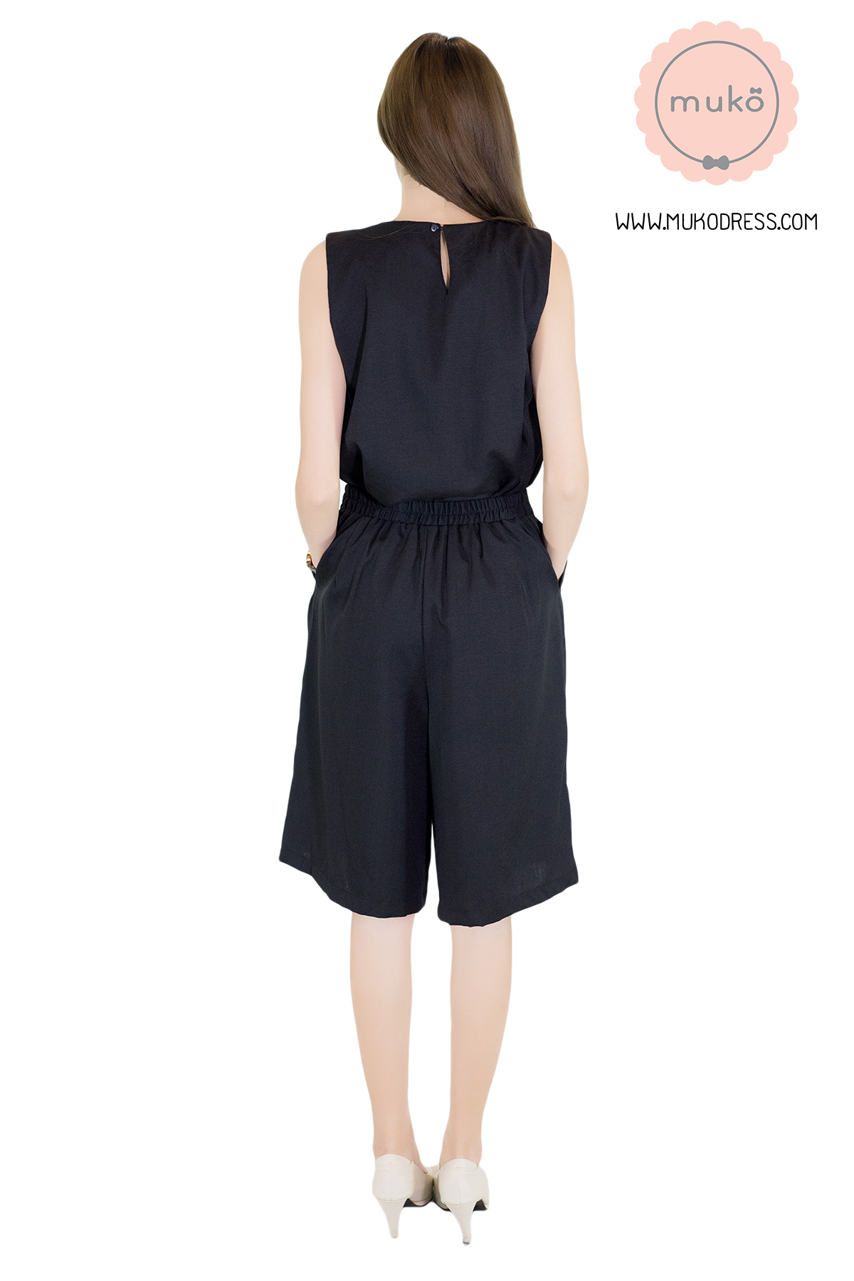 Muko Honey   ชุดเซต เสื้อกางเกงเปิดให้นม SSL02-005 สีดำล้วน