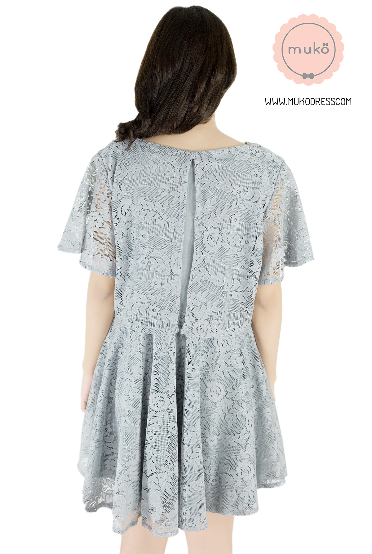Muko Nico Lace Dress เดรสคลุมท้อง เปิดให้นม DZ22-001 เทาอ่อน Muko Nico Lace Dress เดรสคลุมท้อง เปิดให้นม DZ22-001 เทาอ่อน