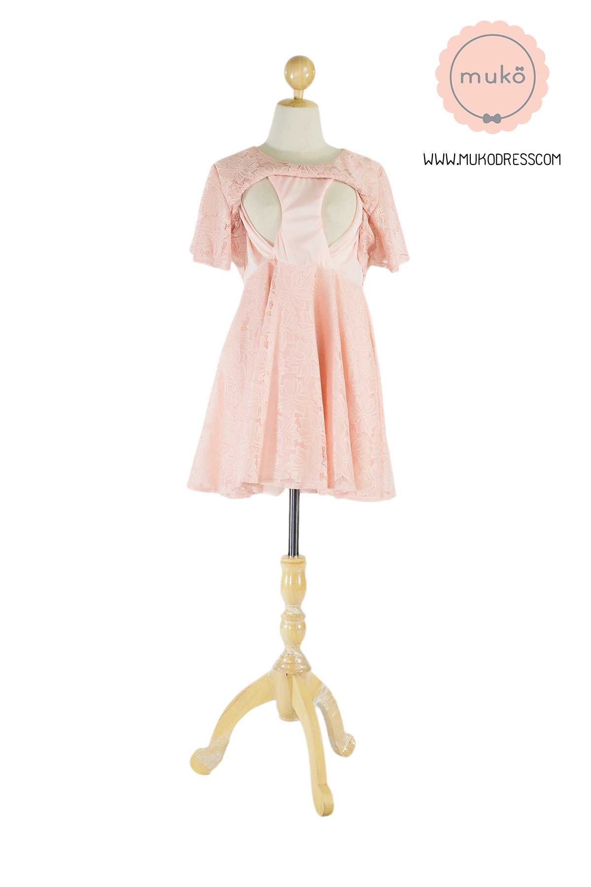 Muko Nico Lace Dress เดรสคลุมท้อง เปิดให้นม DZ22-006 โอรส Muko Nico Lace Dress เดรสคลุมท้อง เปิดให้นม DZ22-006 โอรส