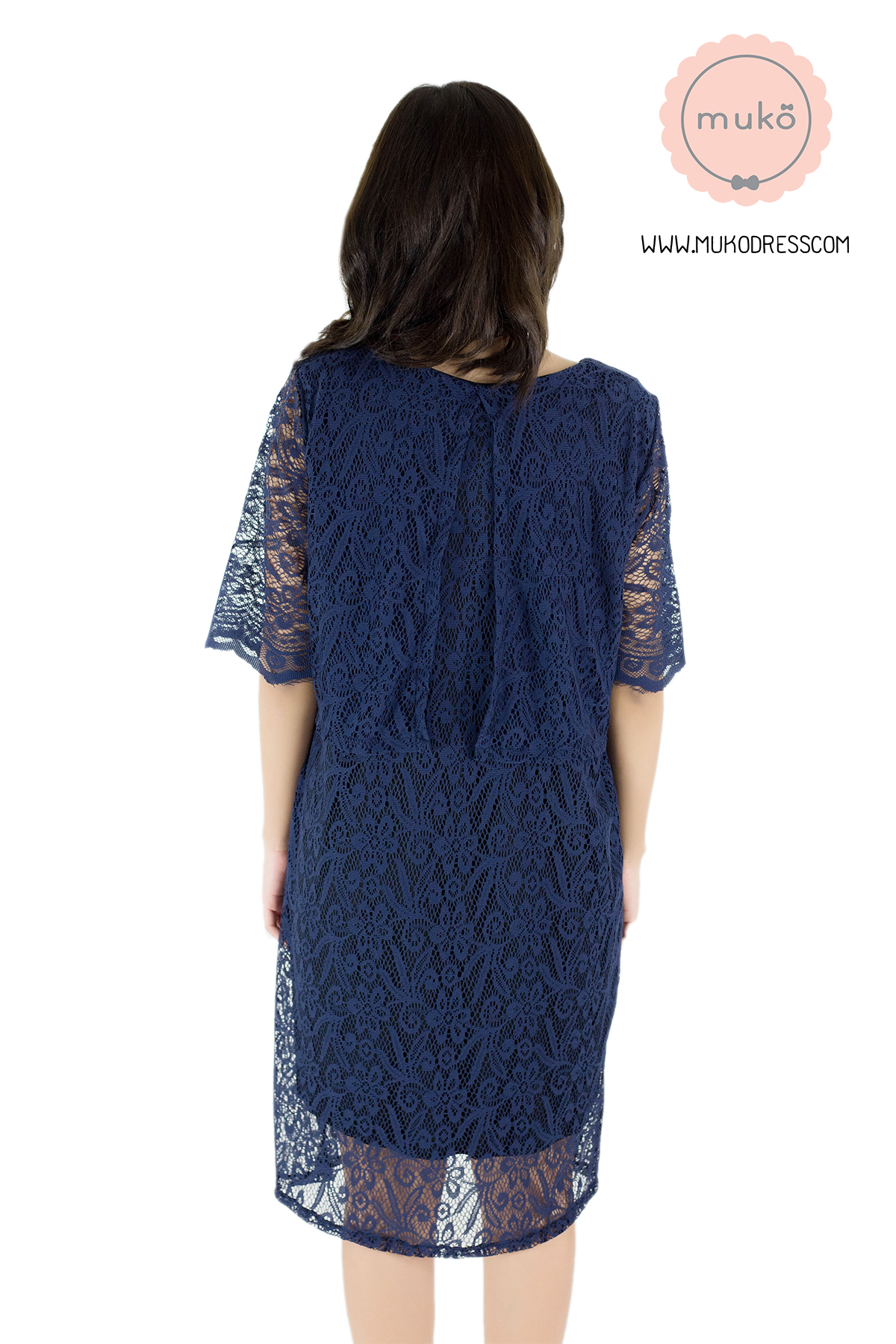 Muko Rosie Lace Dress เดรสเปิดให้นม คลุมท้อง DZ23-001 สีกรม Muko Rosie Lace Dress เดรสเปิดให้นม คลุมท้อง DZ23-001 สีกรม