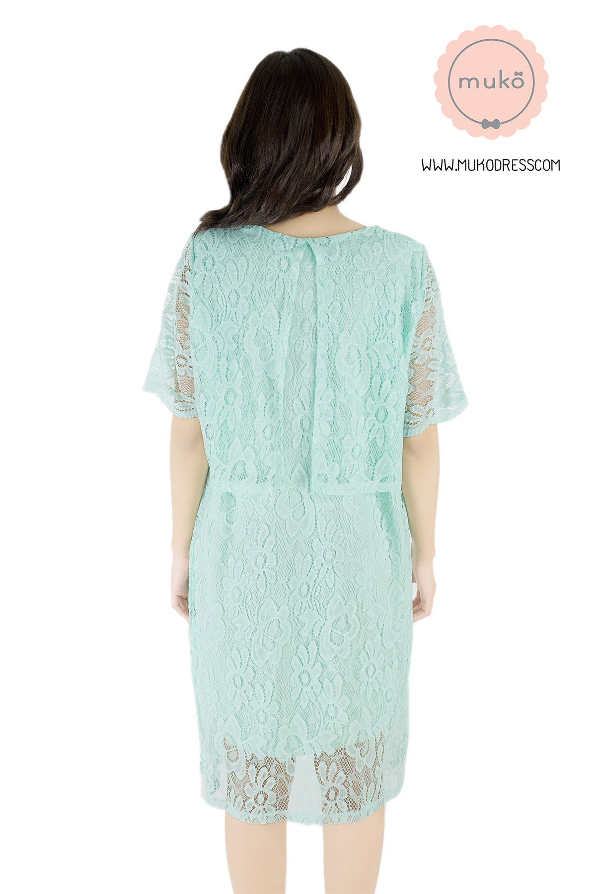 Muko Rosie Lace Dress เดรสเปิดให้นม คลุมท้อง DZ23-002 สีเขียวมิ้นท์ Muko Rosie Lace Dress เดรสเปิดให้นม คลุมท้อง DZ23-002 สีเขียวมิ้นท์