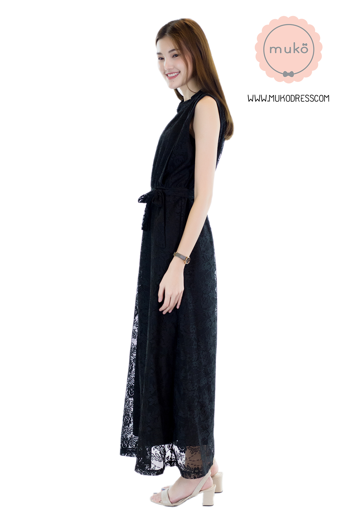 Muko Sarah Lace Dress เดรสเปิดให้นม คลุมท้อง MZ04-002 ดำ Muko Sarah Lace Dress เดรสเปิดให้นม คลุมท้อง MZ04-002 ดำ