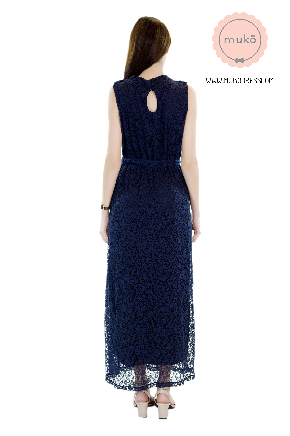 Muko Sarah Lace Dress เดรสเปิดให้นม คลุมท้อง MZ04-004 กรม Muko Sarah Lace Dress เดรสเปิดให้นม คลุมท้อง MZ04-004 กรม