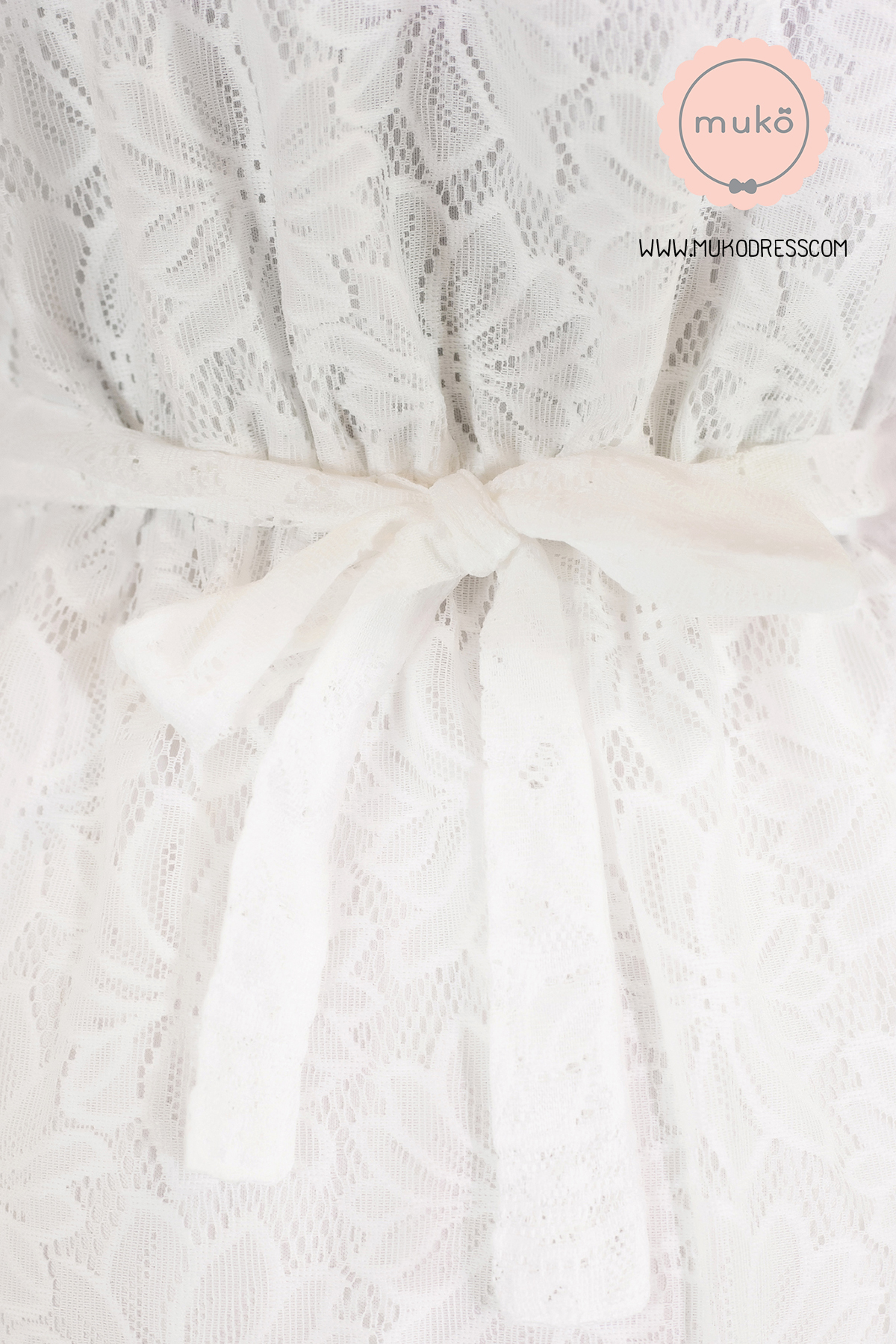 Muko Sarah Lace Dress เดรสเปิดให้นม คลุมท้อง MZ04-006 ขาว Muko Sarah Lace Dress เดรสเปิดให้นม คลุมท้อง MZ04-006 ขาว