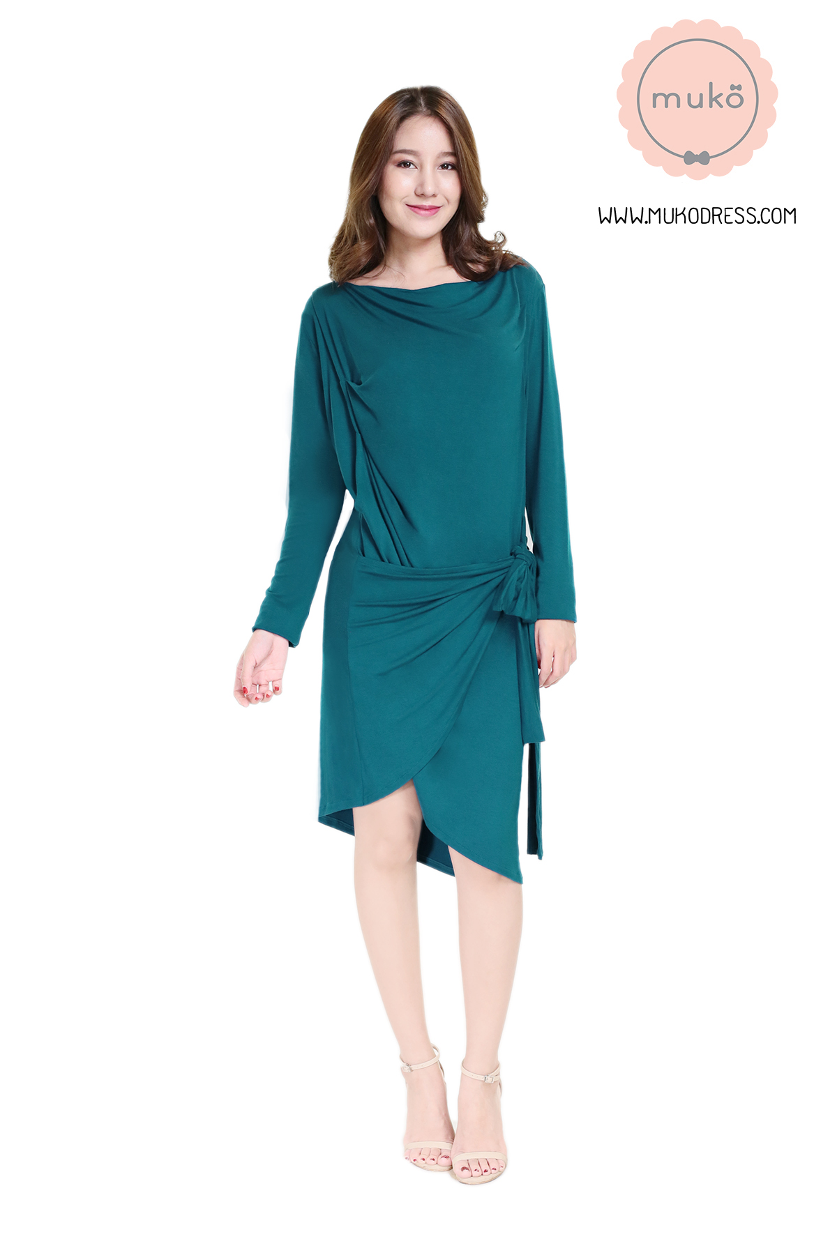 Muko Helen เดรสให้นม คลุมท้อง DR29-003 ฟ้าทะเล