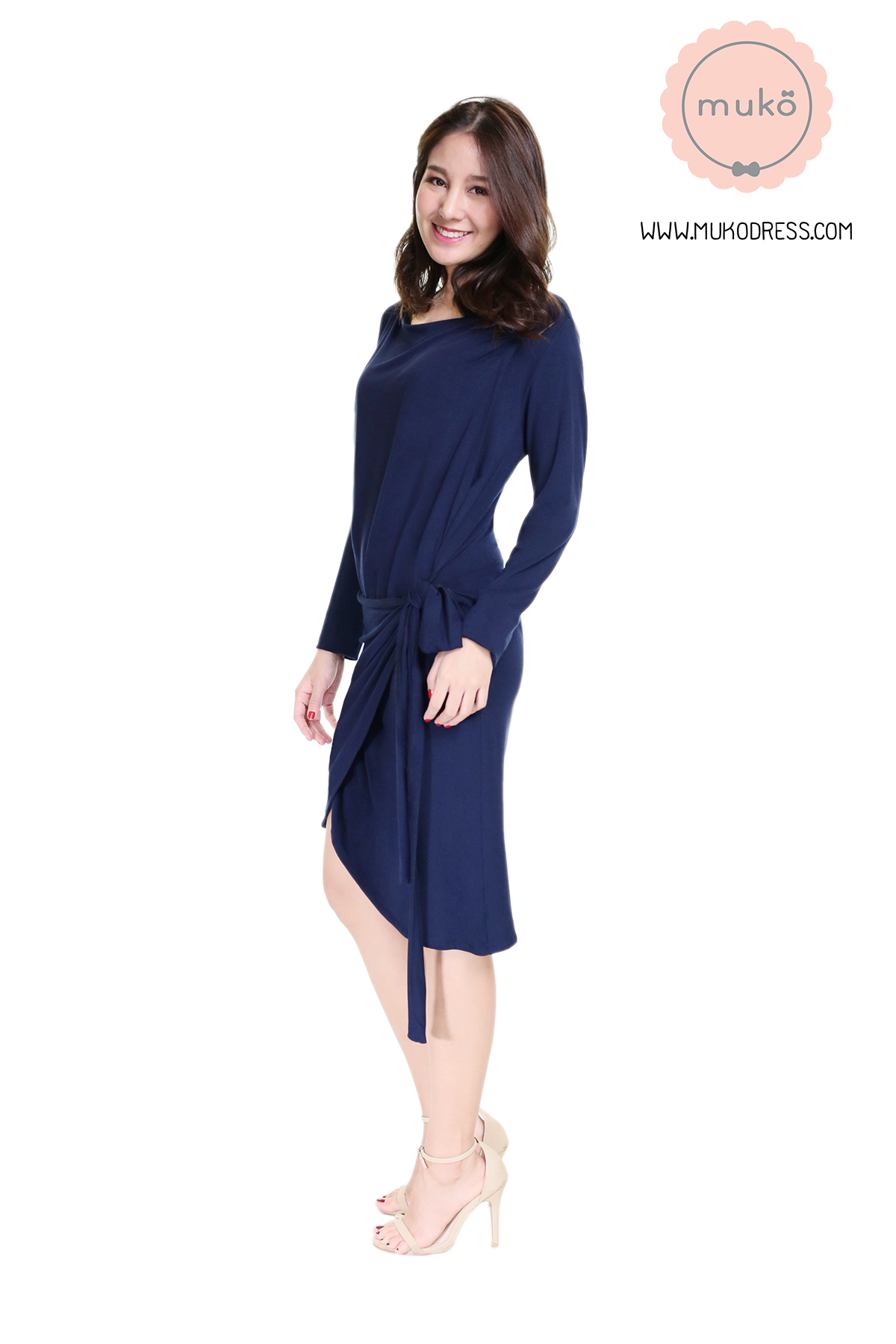 Muko Helen เดรสให้นม คลุมท้อง DR29-004 กรมท่า