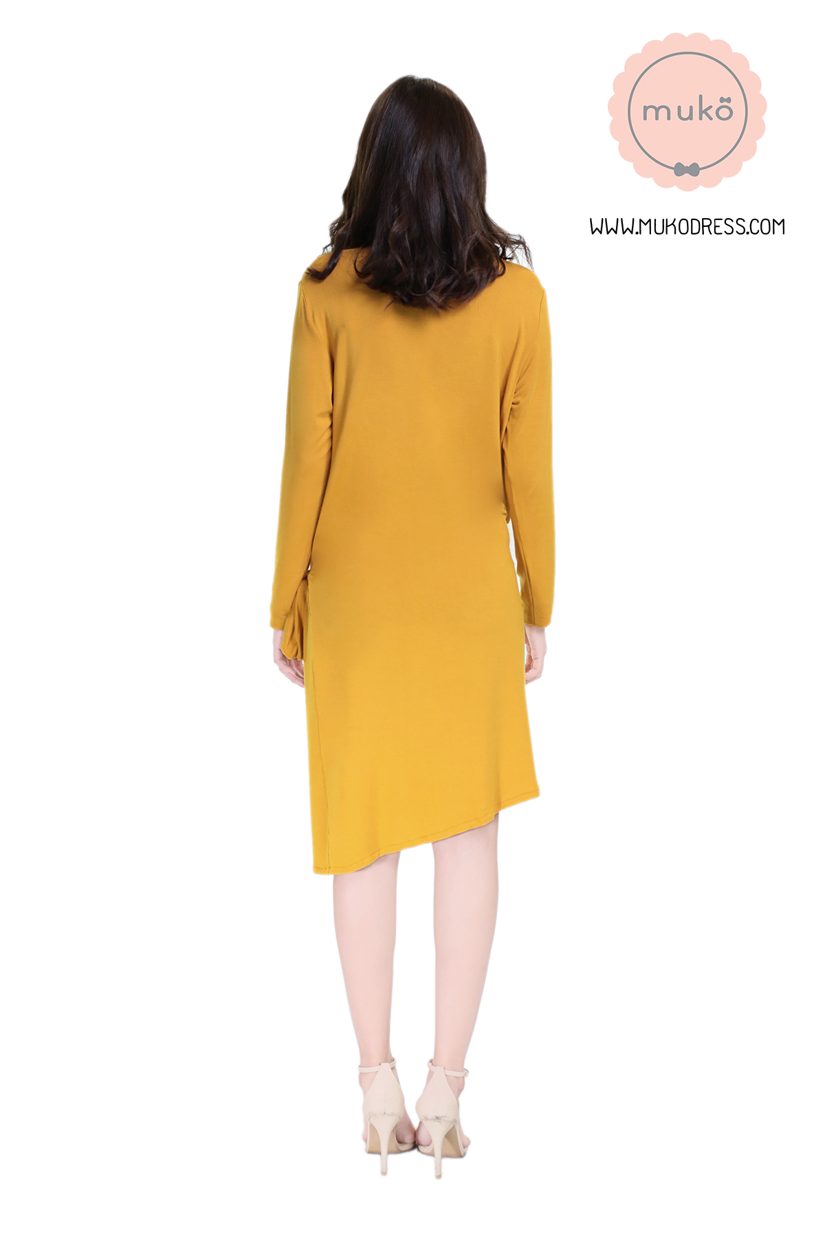 Muko Helen เดรสให้นม คลุมท้อง DR29-008 เหลืองมัสตาร์ด