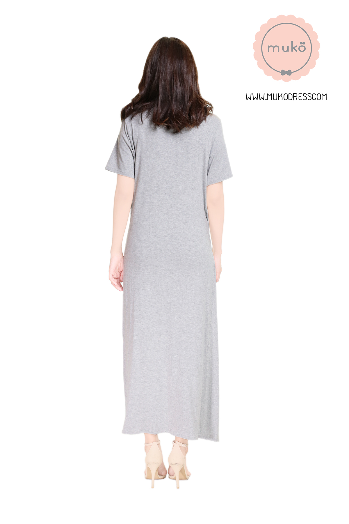 Muko Classy Missy เดรสให้นม คลุมท้อง MR04-009 เทาอ่อน Muko Classy Missy เดรสให้นม คลุมท้อง MR04-009 เทาอ่อน