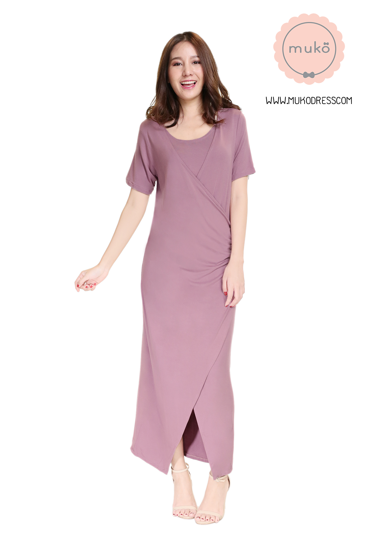 Muko Classy Missy เดรสให้นม คลุมท้อง MR04-010 กะปิ Muko Classy Missy เดรสให้นม คลุมท้อง MR04-010 กะปิ