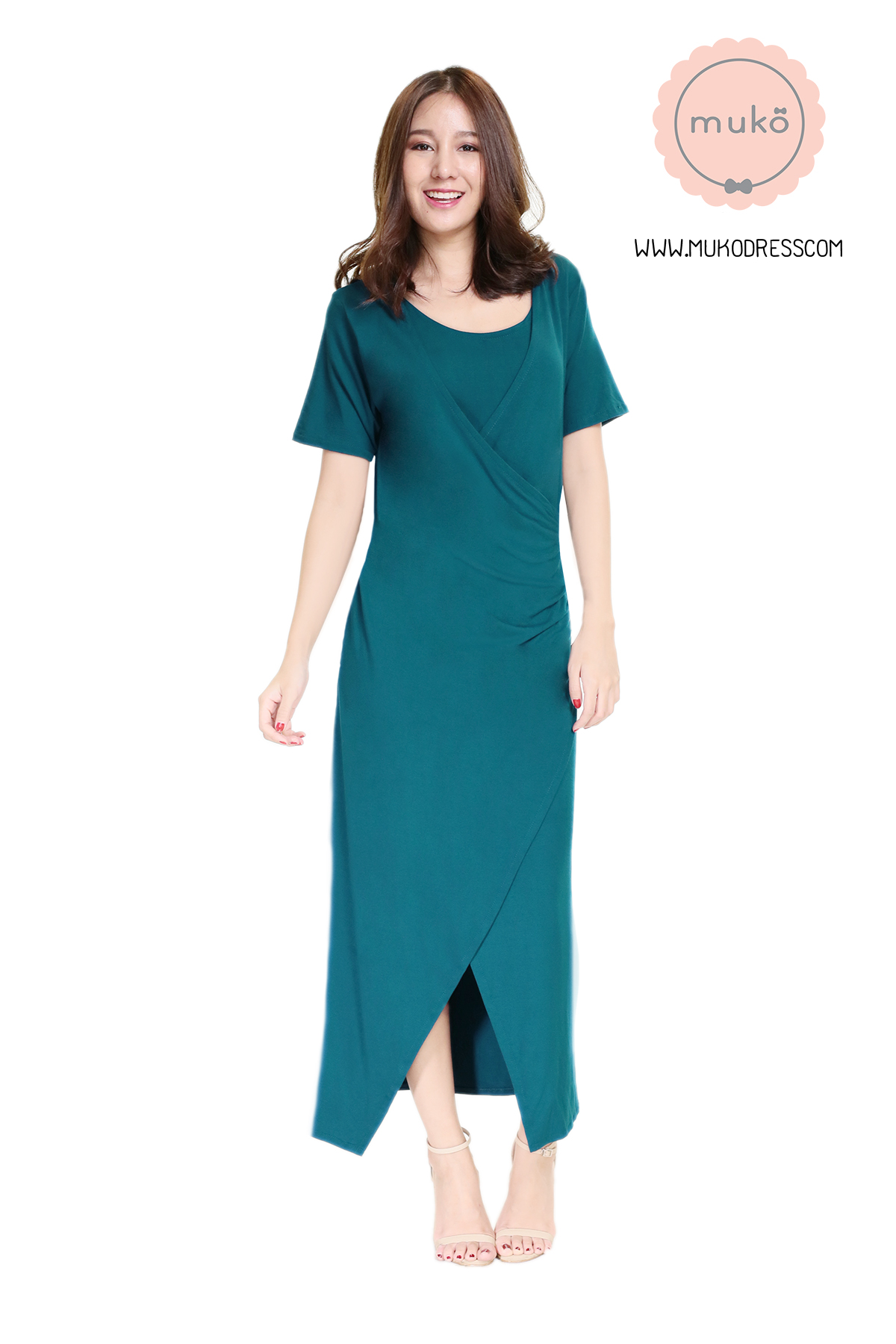 Muko Classy Missy เดรสให้นม คลุมท้อง MR04-012 ฟ้าทะเล