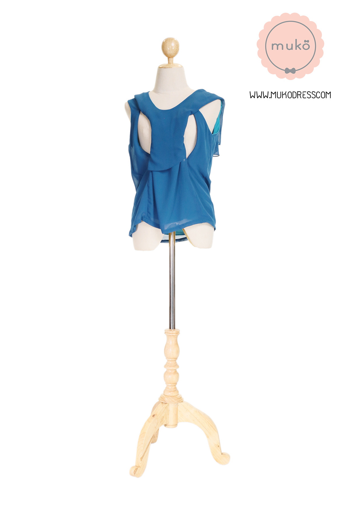 Muko Emma  เสื้อให้นม คลุมท้อง BSL03-026 สีฟ้าทะเล