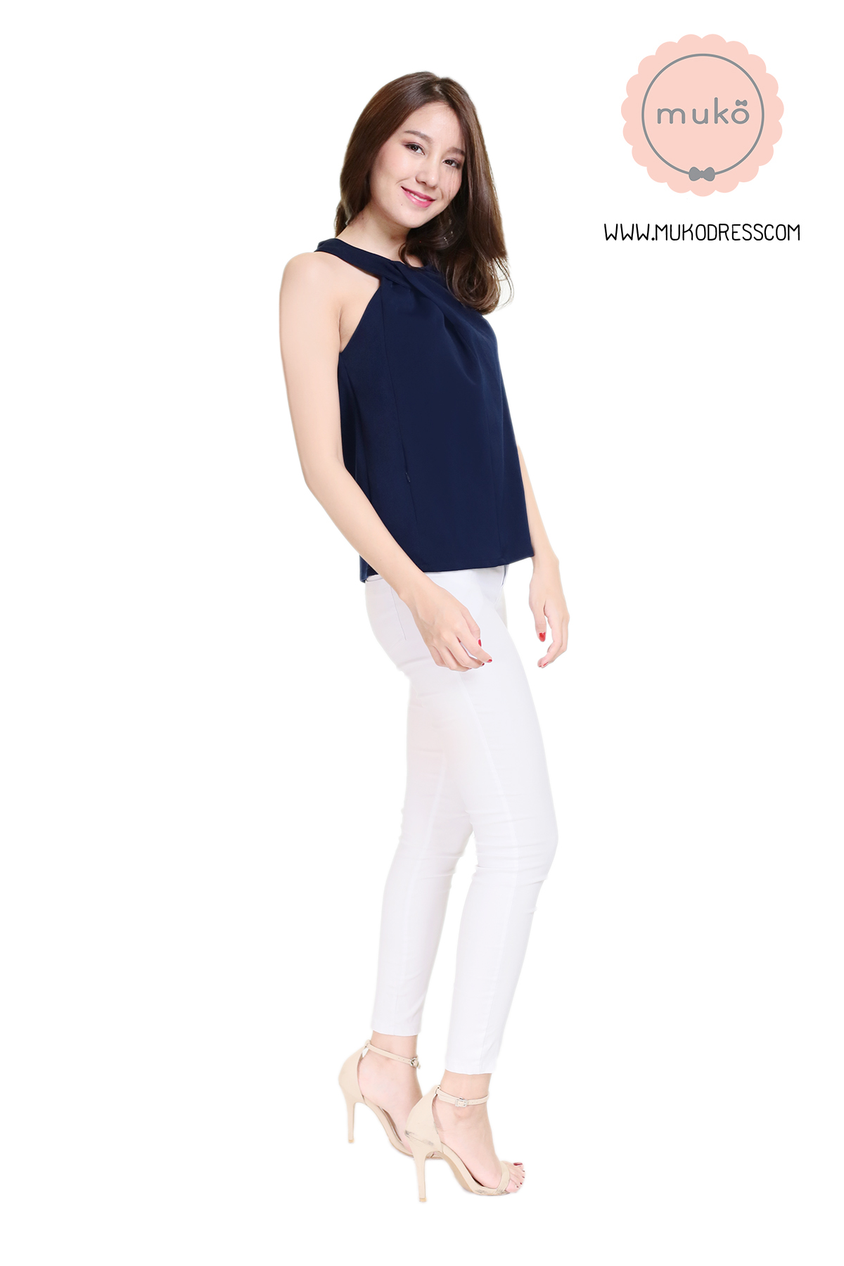 Muko Mona เสื้อเปิดให้นม BSL10-002 กรมท่า