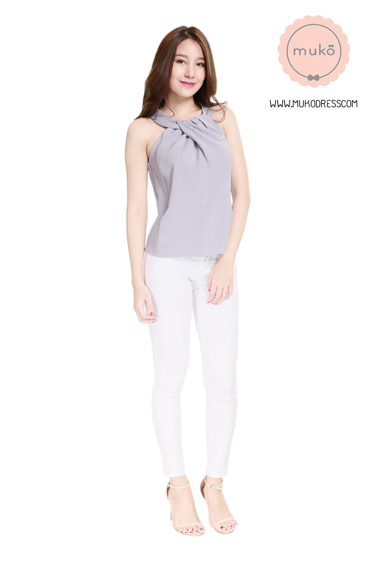 Muko Mona เสื้อเปิดให้นม BSL10-006 เทา Muko Mona เสื้อเปิดให้นม BSL10-006 เทา