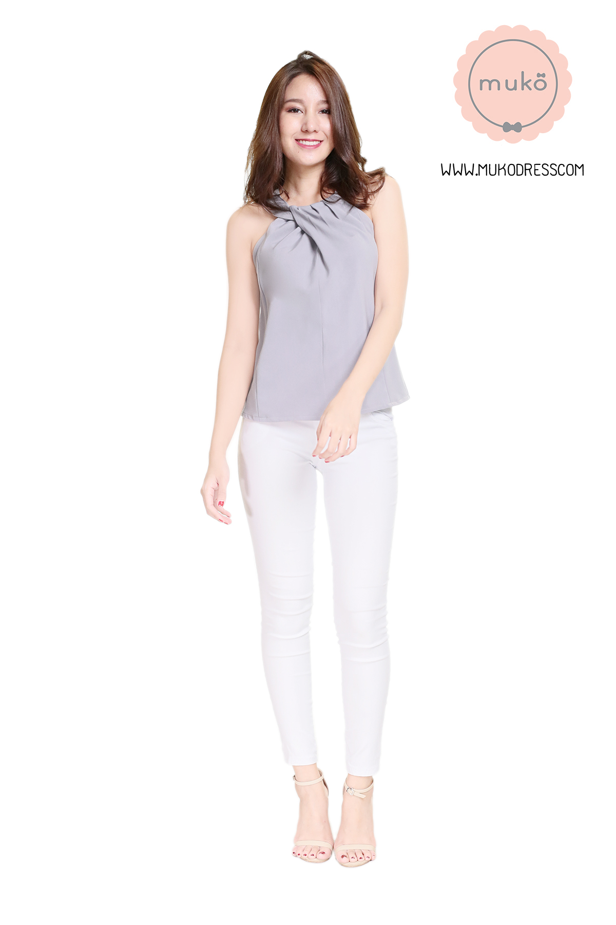 Muko Mona เสื้อเปิดให้นม BSL10-006 เทา Muko Mona เสื้อเปิดให้นม BSL10-006 เทา
