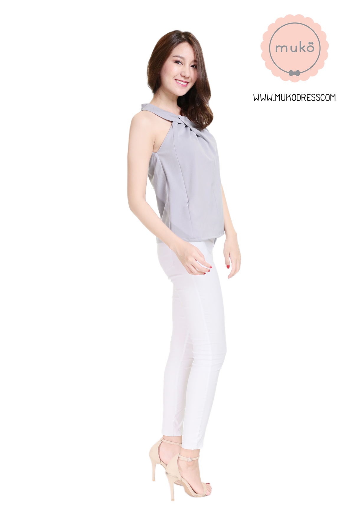 Muko Mona เสื้อเปิดให้นม BSL10-006 เทา Muko Mona เสื้อเปิดให้นม BSL10-006 เทา
