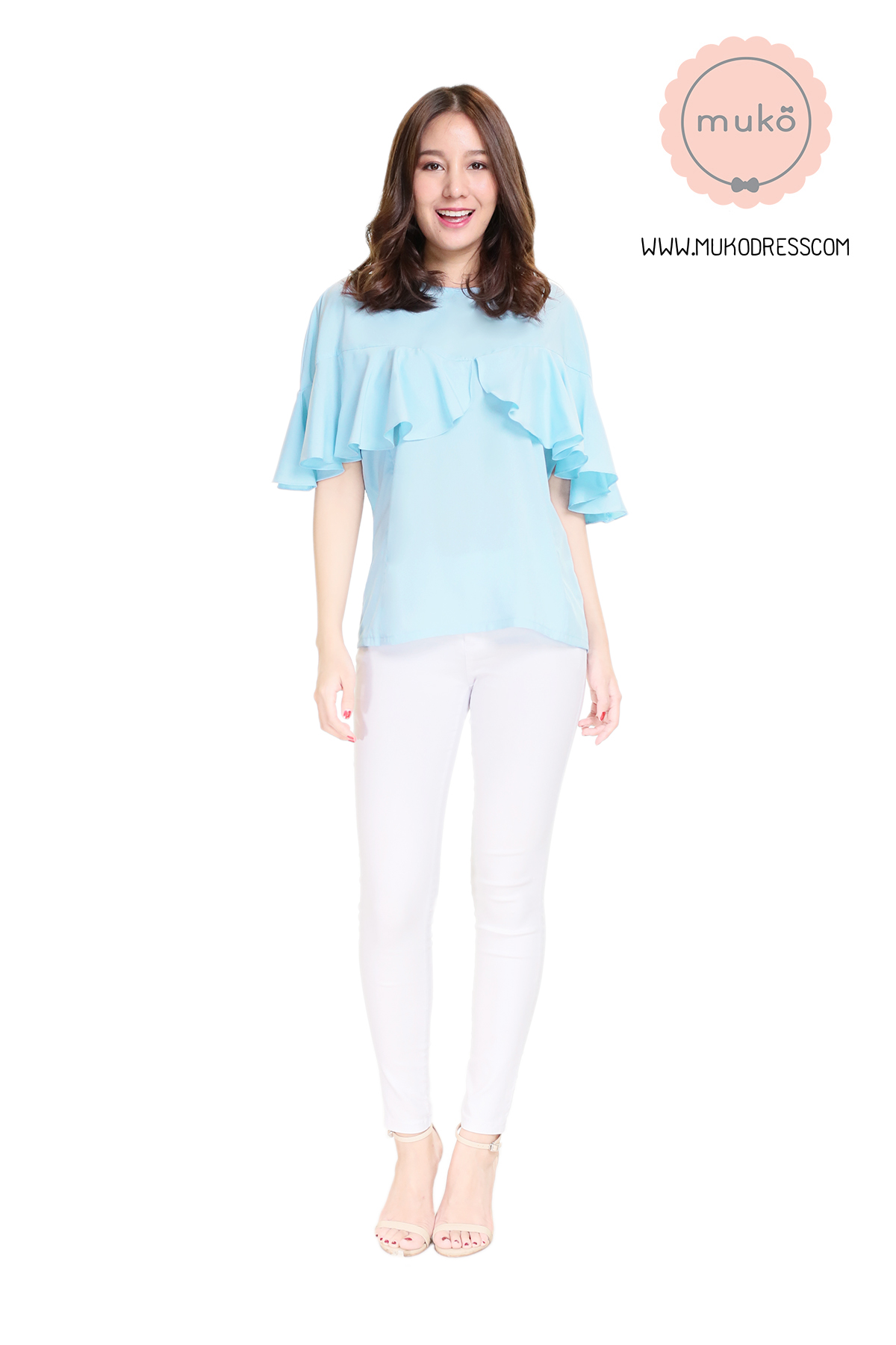 Muko Queen B เสื้อเปิดให้นม BSL11-002 ฟ้า