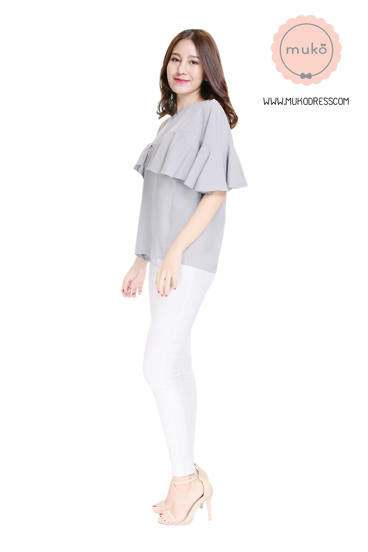 Muko Queen B เสื้อเปิดให้นม BSL11-005 เทา Muko Queen B เสื้อเปิดให้นม BSL11-005 เทา