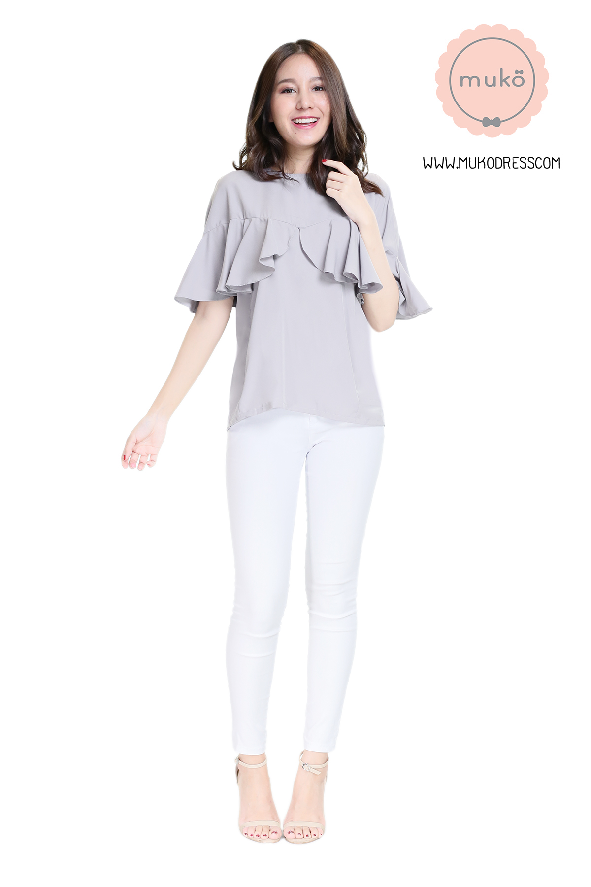 Muko Queen B เสื้อเปิดให้นม BSL11-005 เทา Muko Queen B เสื้อเปิดให้นม BSL11-005 เทา