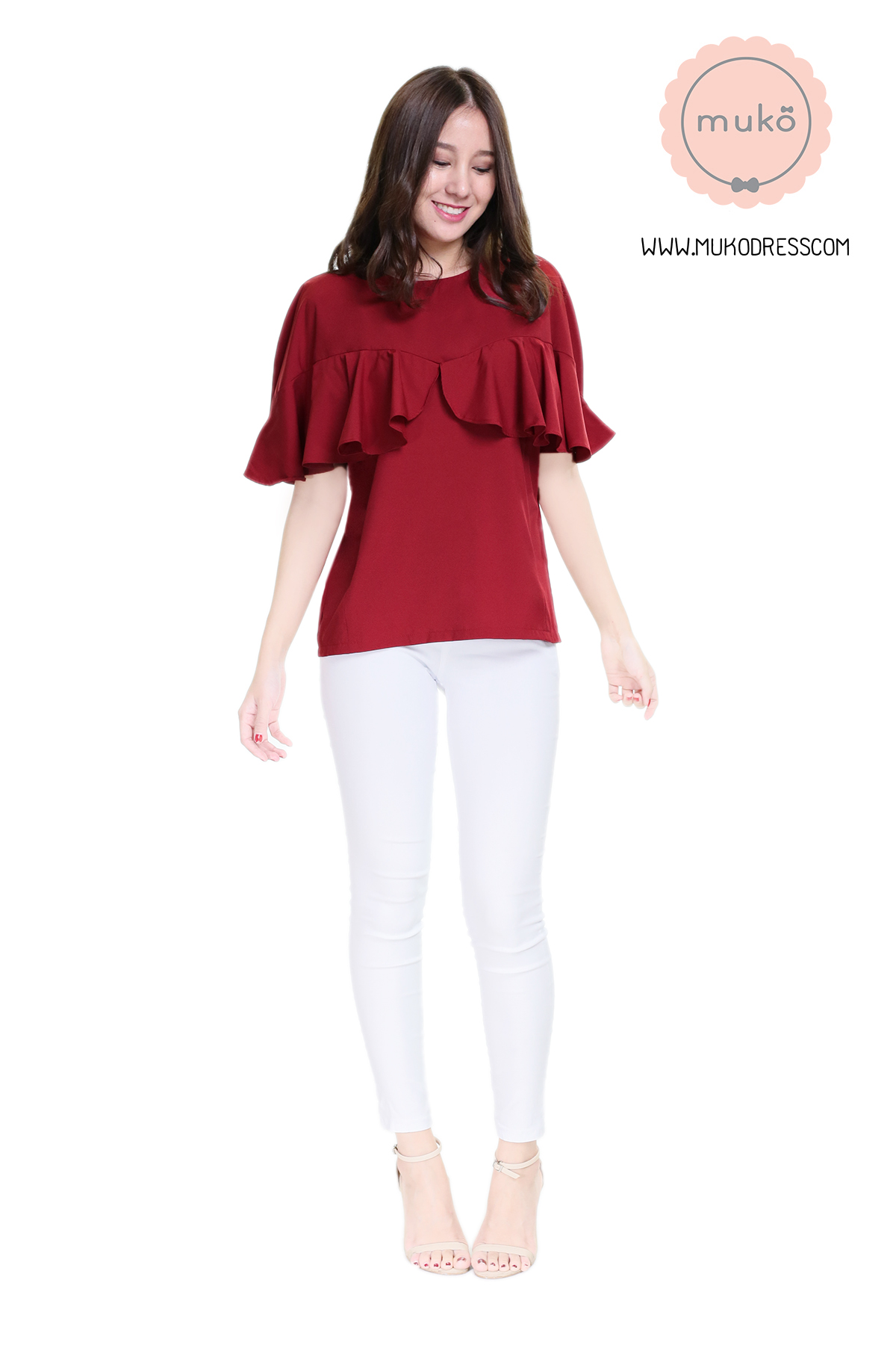 Muko Queen B เสื้อเปิดให้นม BSL11-007 แดงเลือดหมู Muko Queen B เสื้อเปิดให้นม BSL11-007 แดงเลือดหมู