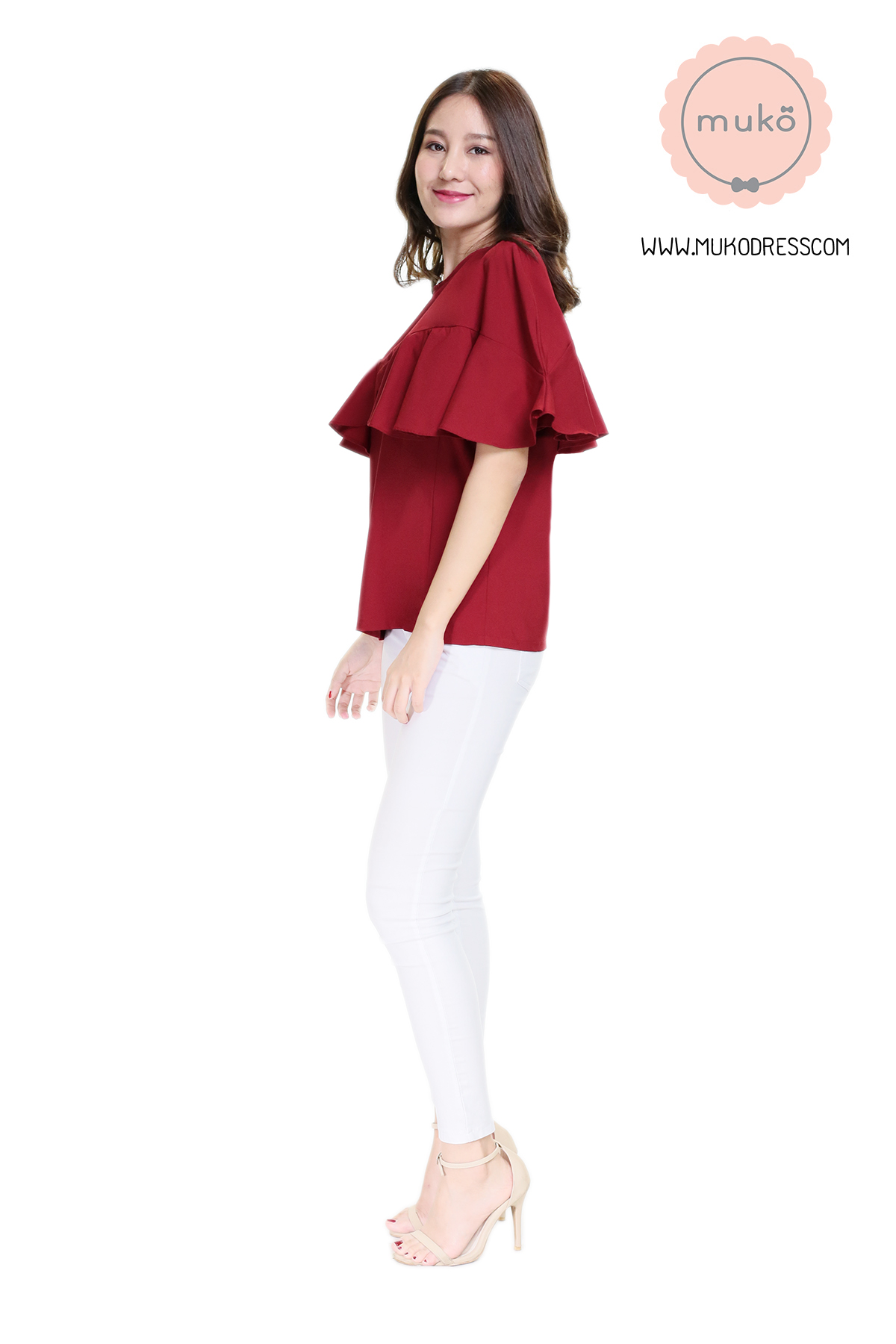 Muko Queen B เสื้อเปิดให้นม BSL11-007 แดงเลือดหมู Muko Queen B เสื้อเปิดให้นม BSL11-007 แดงเลือดหมู